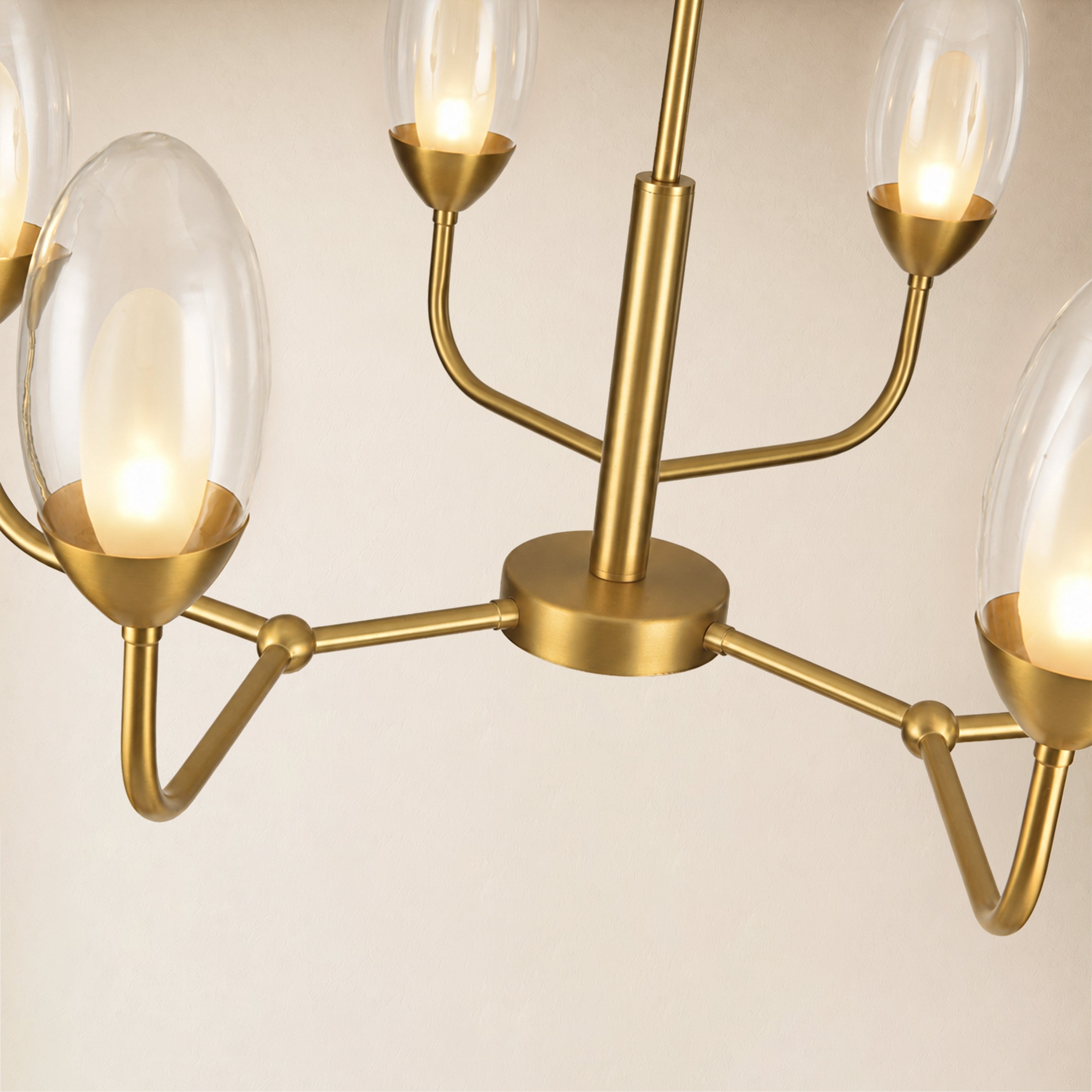 Cressa Oval Glass Round Chandelier 30"D#Finish_Gold