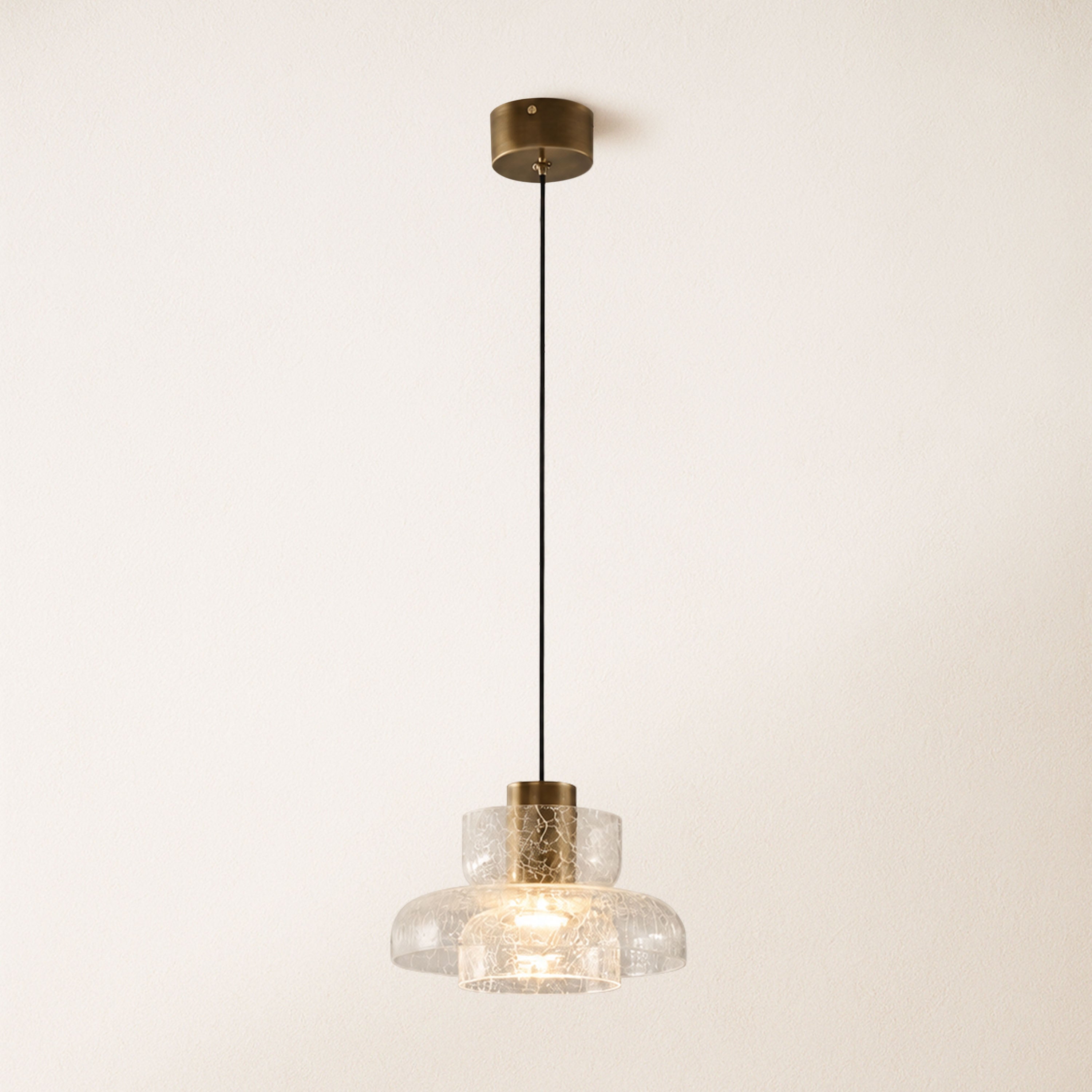 Zendria Crackle Glass Pendant Light