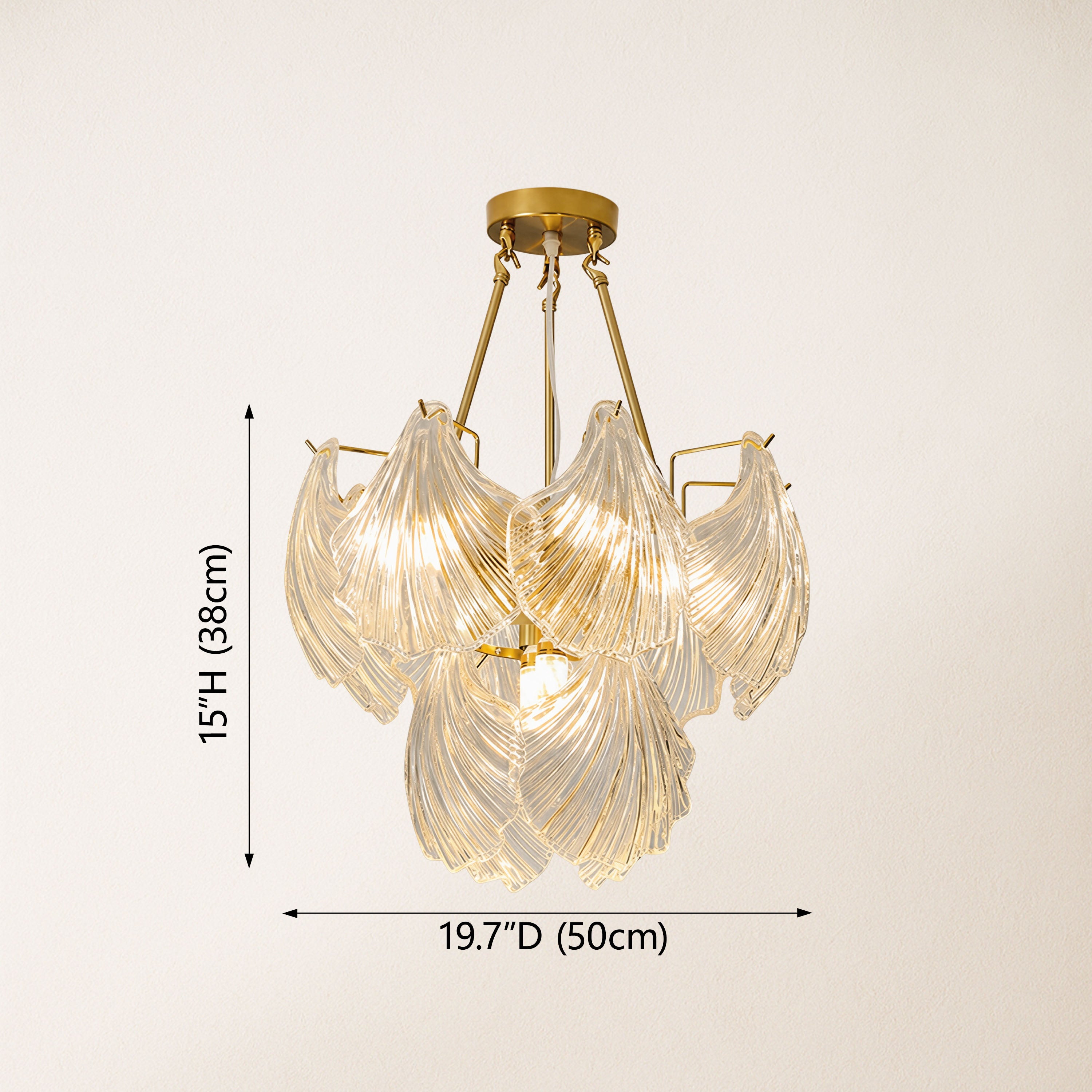 Marivelle Shell Glass Round Chandelier