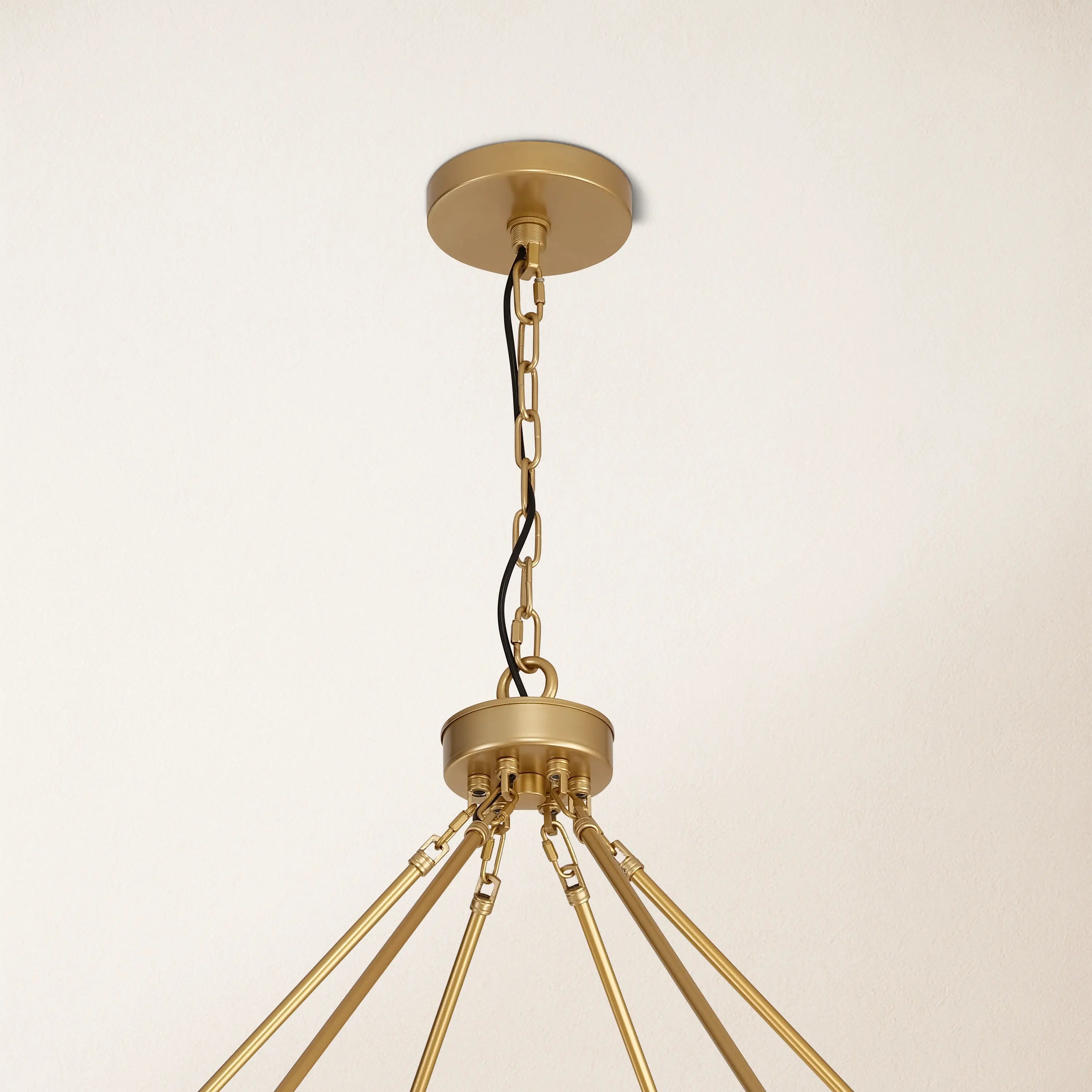 Cylora Glass Tube Round Chain Chandelier 178cm