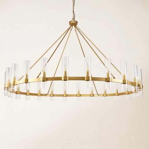 Cylora Glass Tube Round Chain Chandelier 178cm