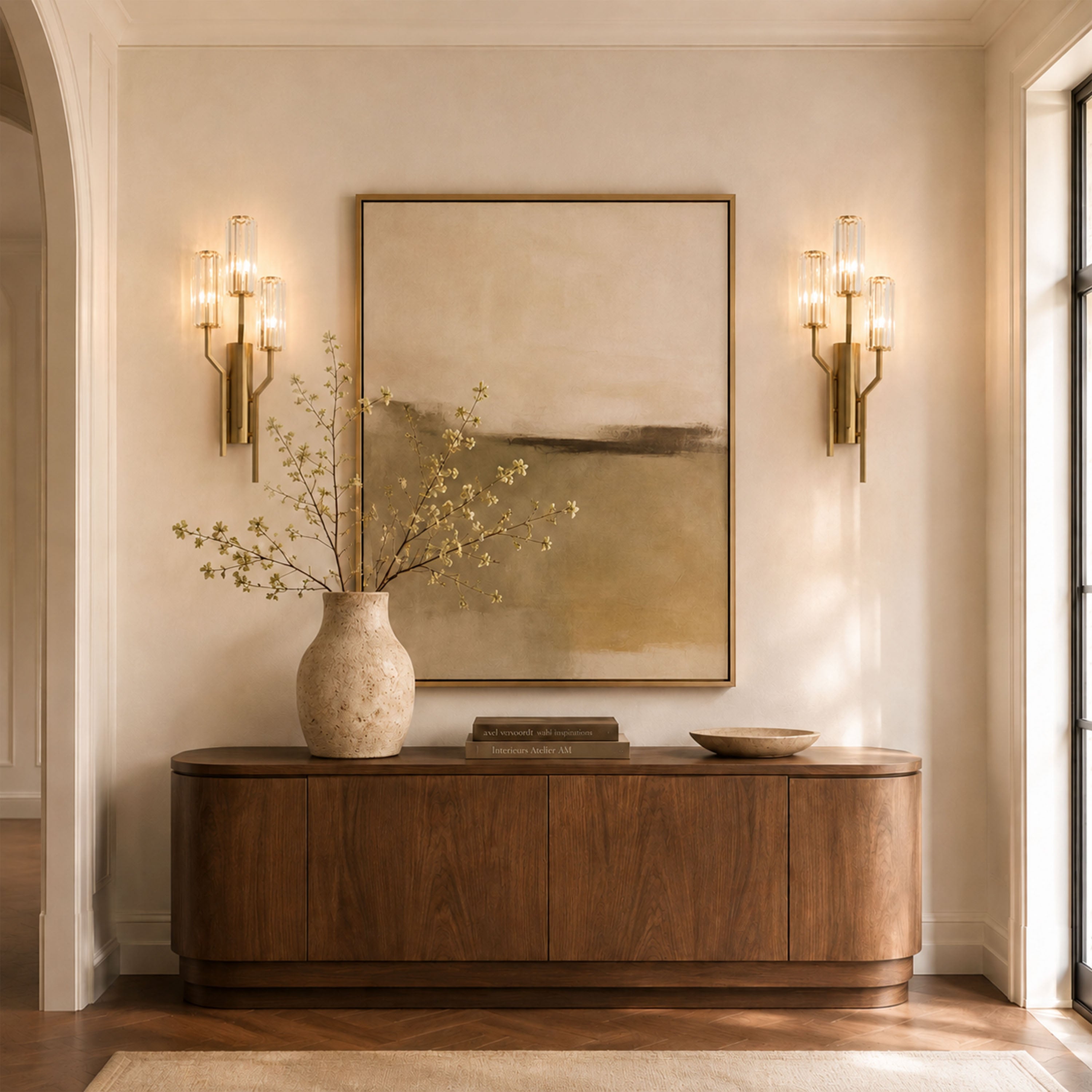 Zylia Crystal Cascading Wall Sconce