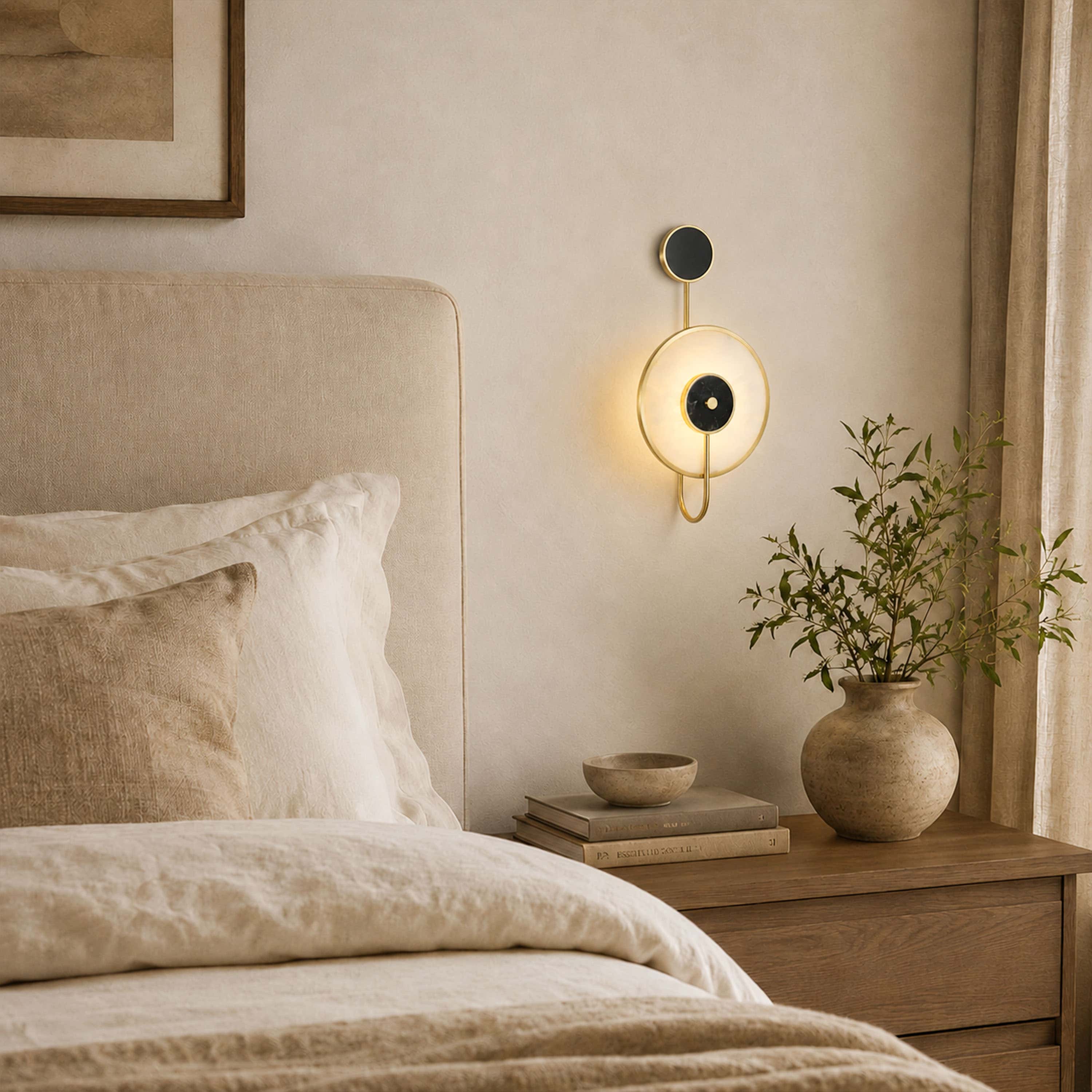 Nyxora Marble Disc Wall Sconce
