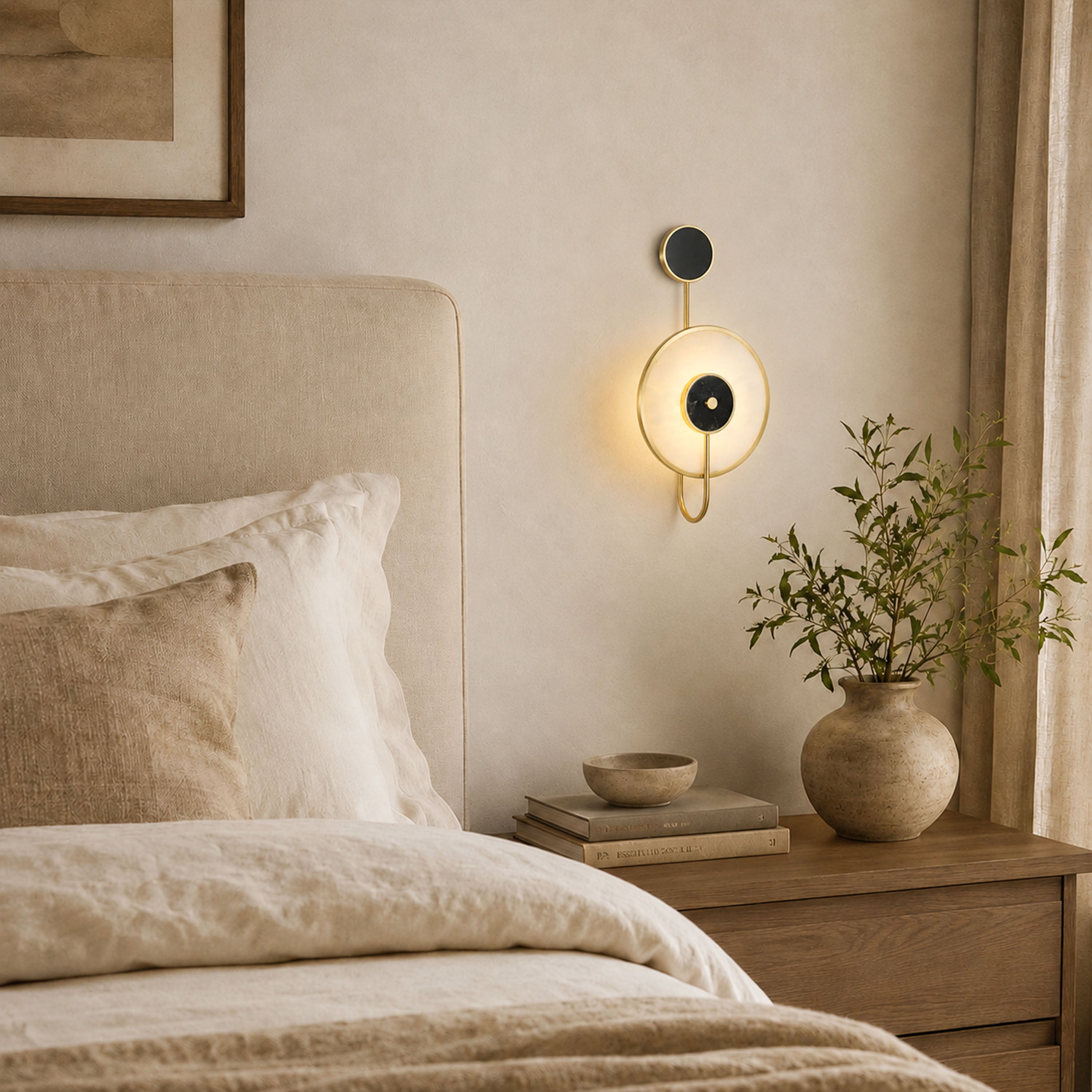 Nyxora Marble Disc Wall Sconce