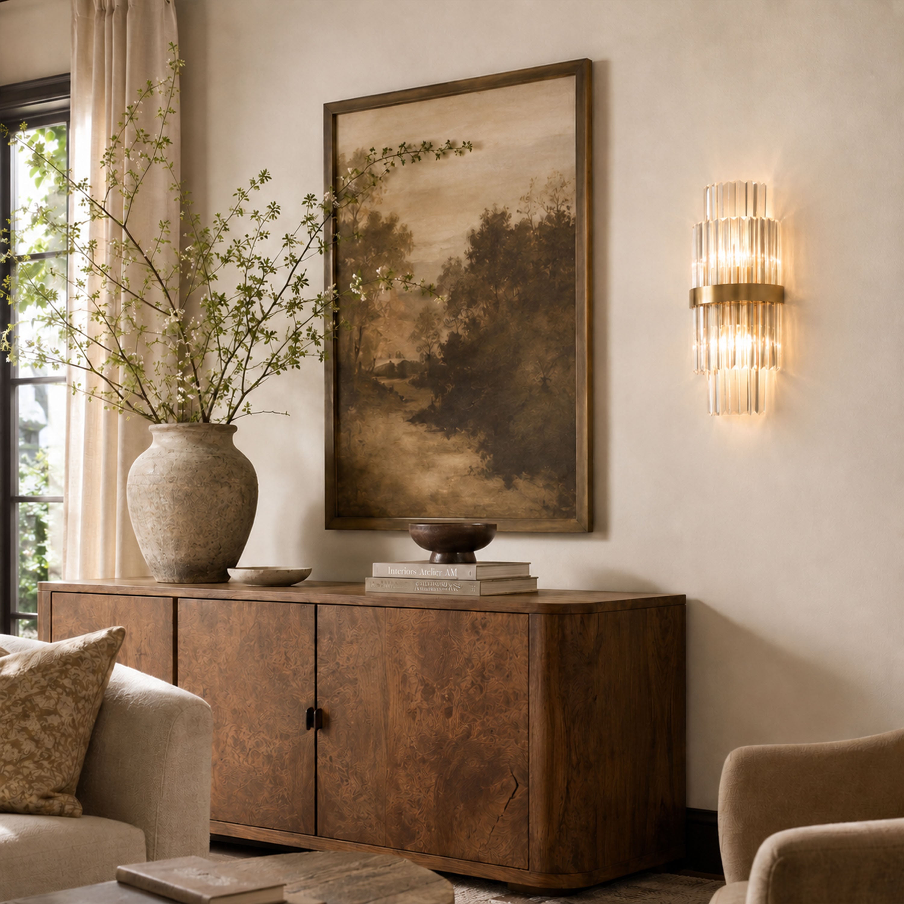 Oryana Crystal Icicle 2-Tier Wall Sconce 7.9"