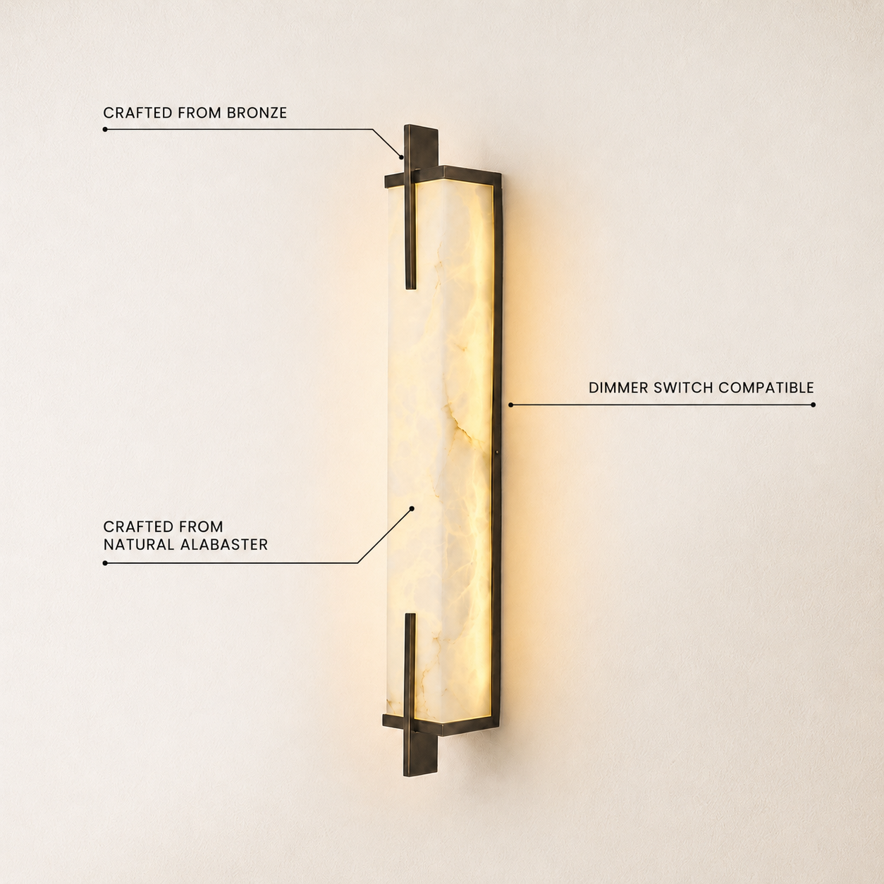 Vespera Alabaster Linear Wall Sconce