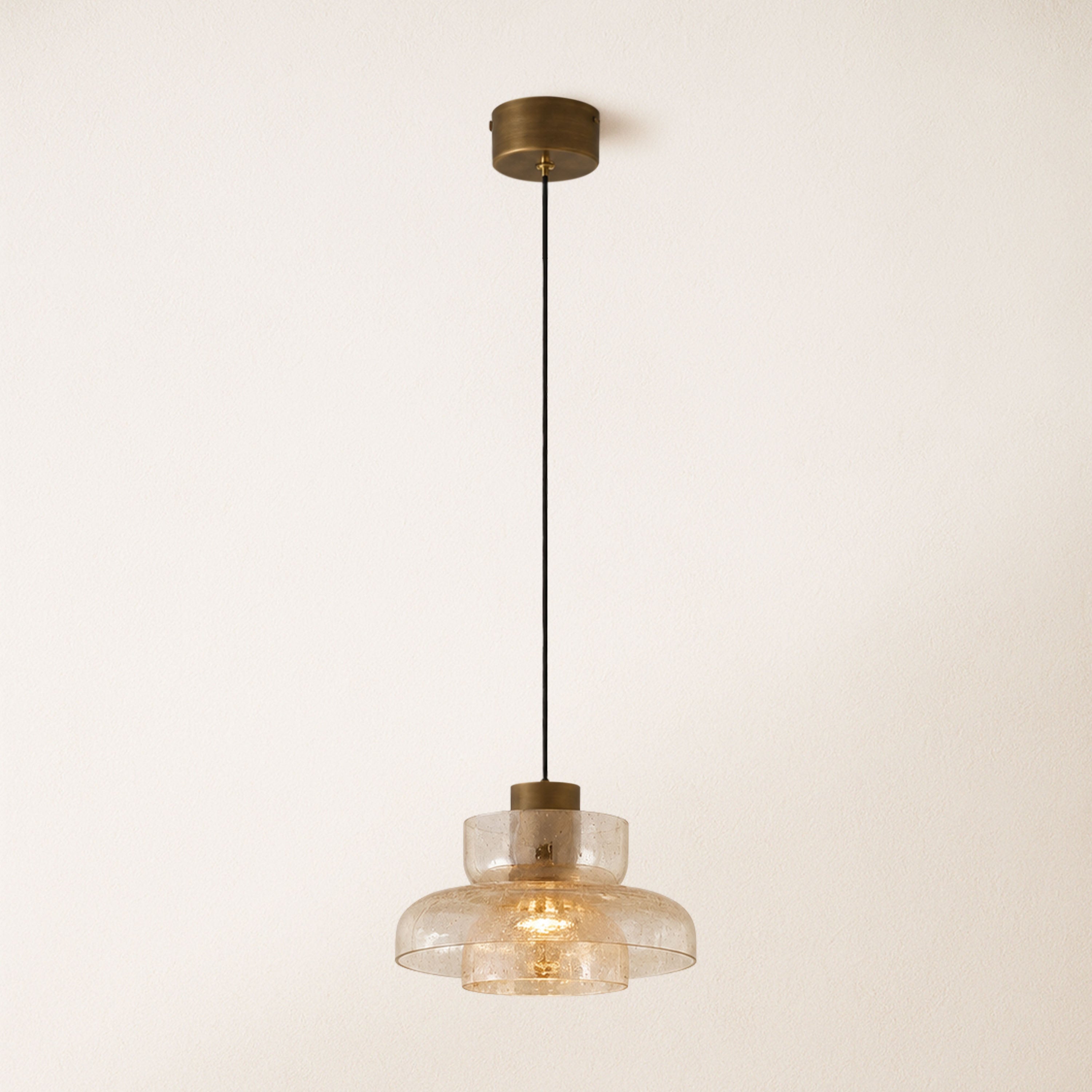 Zendria Crackle Glass Pendant Light