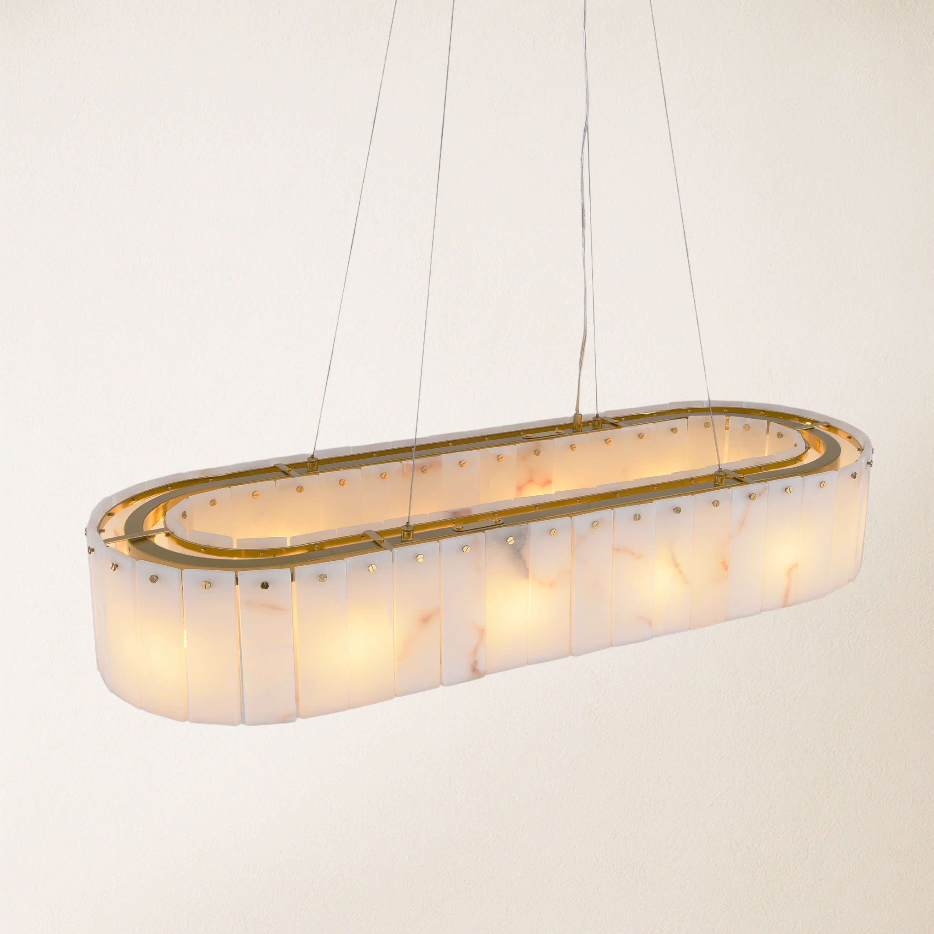 Sawyer Alabaster Rectangle Chandelier 102cm L