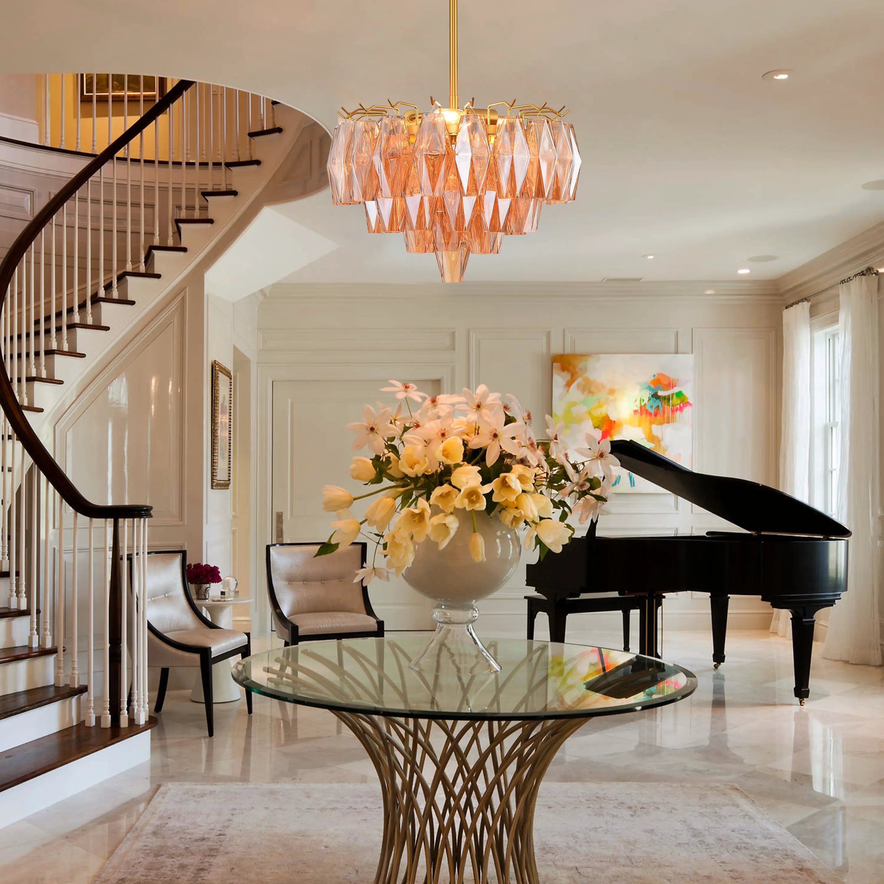 Celestial Drop Glass Crystal Glass Chandelier 43cm D