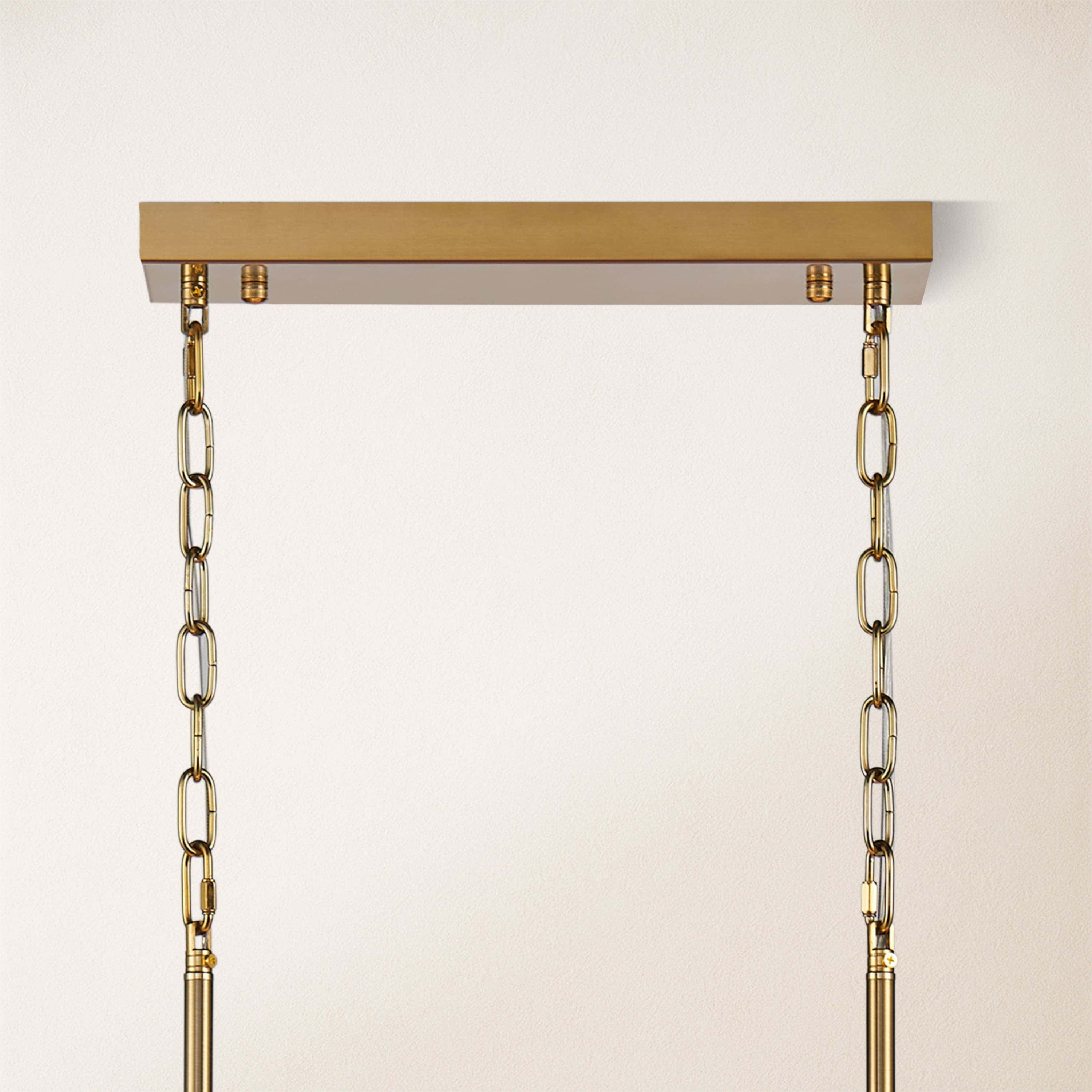 Nivislight Alabaster 2-Tier Rectangular Chandelier 101cm D