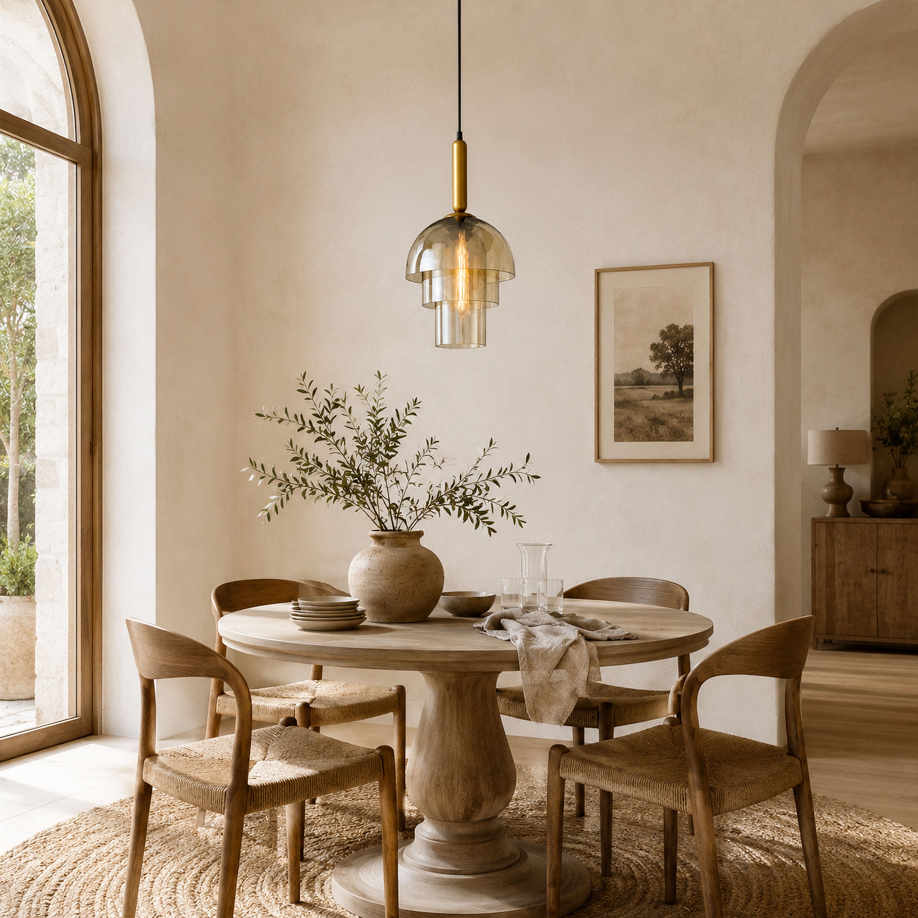Velorien Glass Tiered Pendant Light