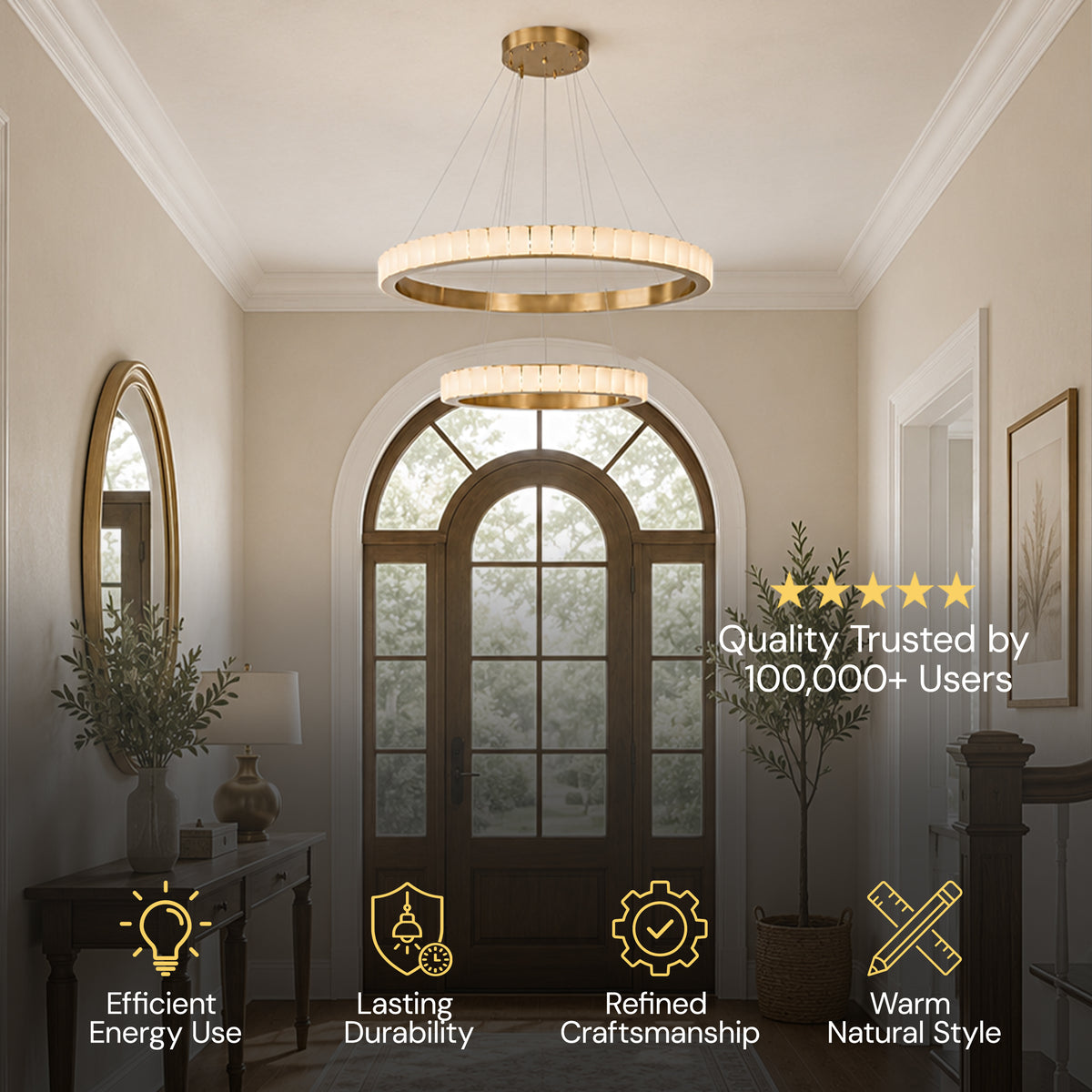 Celestine Alabaster 2-Tier Round Chandelier 40.1"D