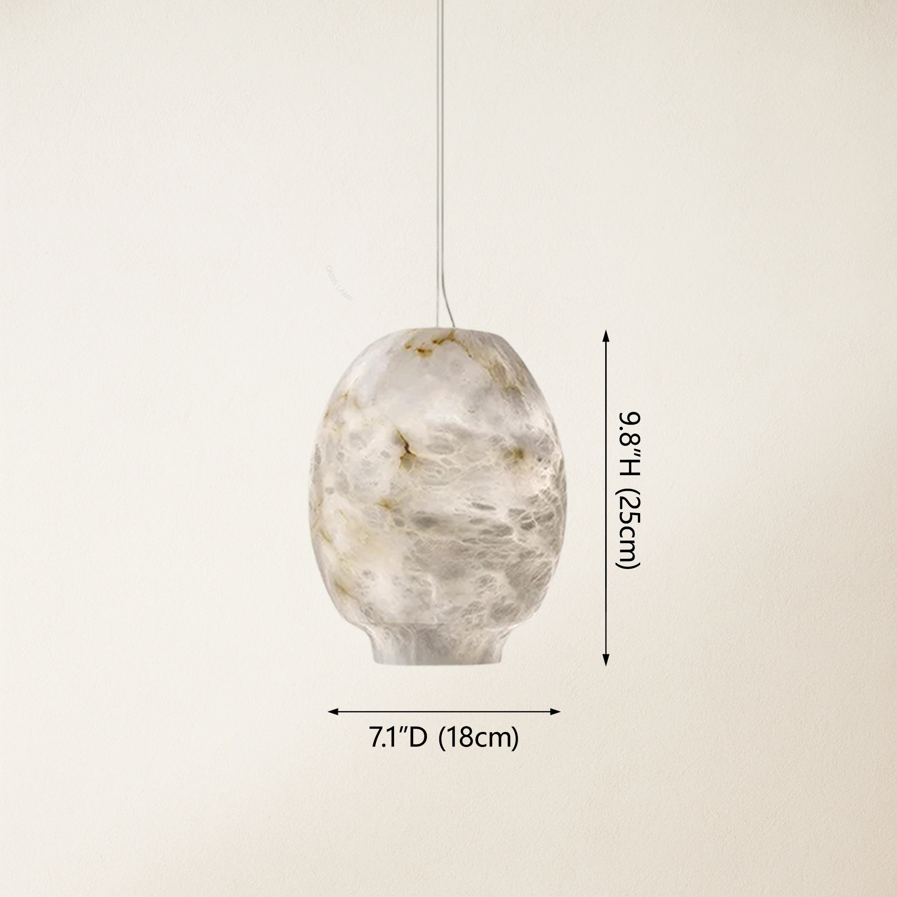 Dadaly Alabaster Lantern Small Art Round Pendant 17.8 cm W