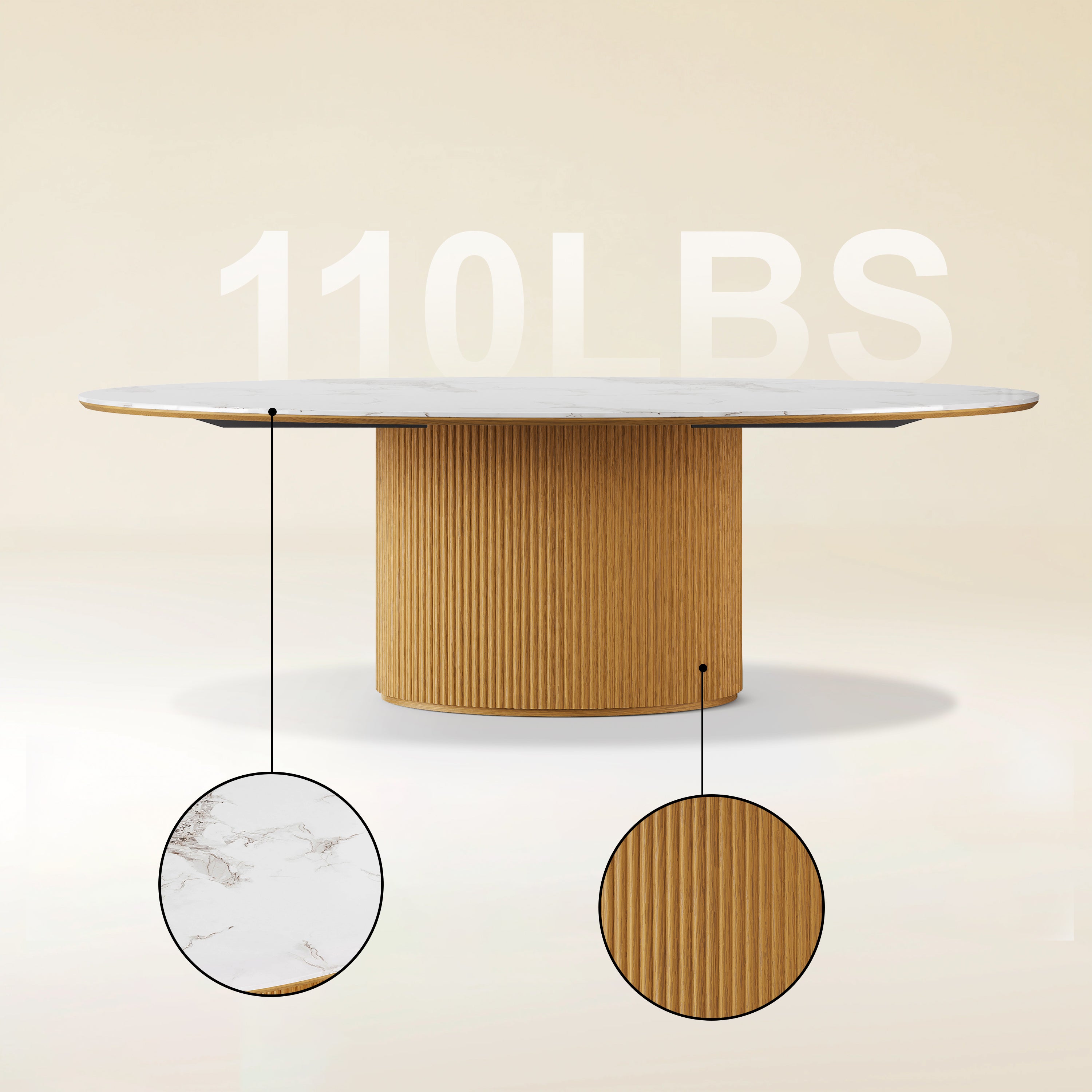 Marley Sintered Stone Dining Table 213cm