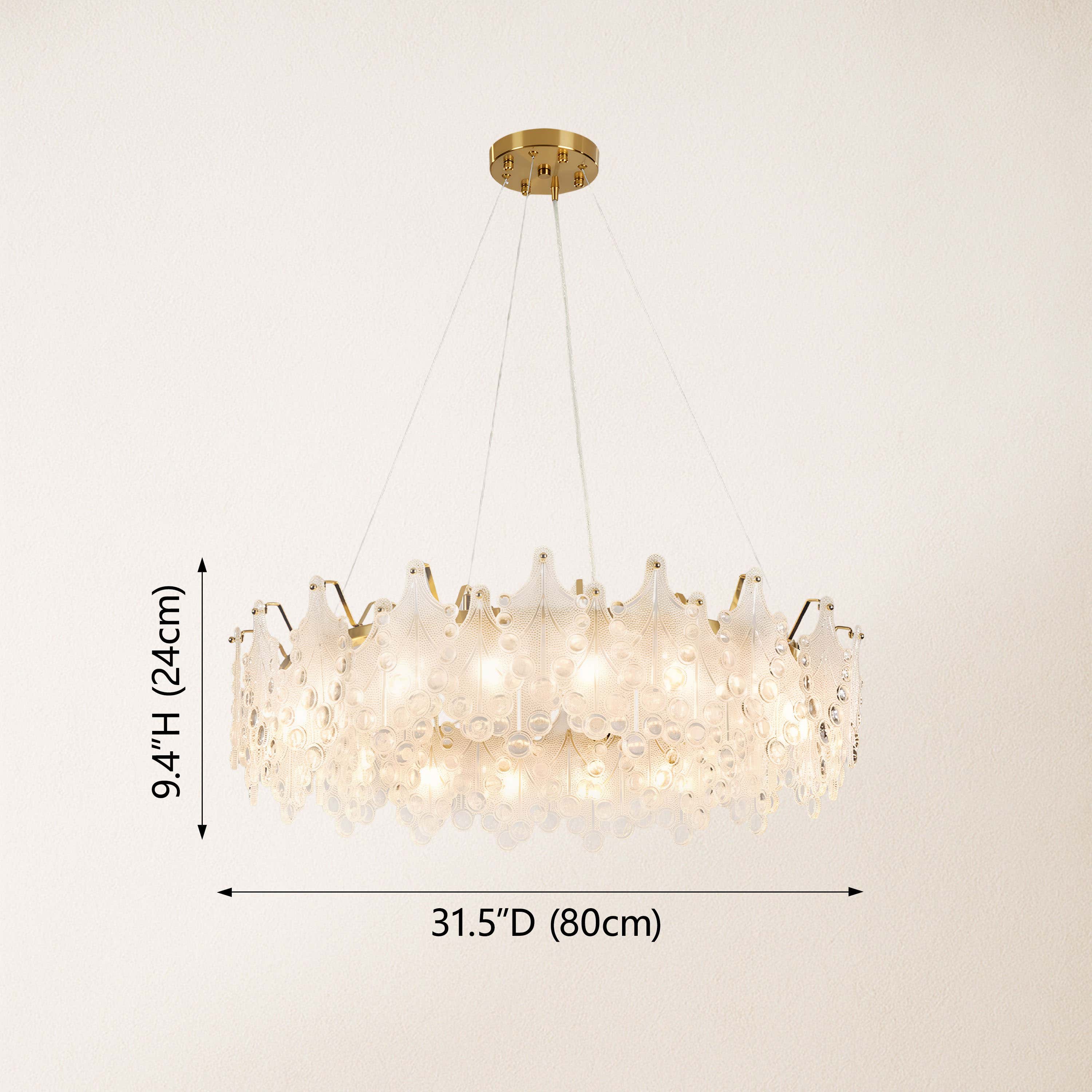 Veliora Layered Glass Chandelier