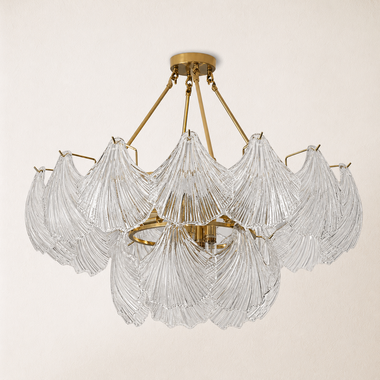 Marivelle Shell Glass Round Chandelier