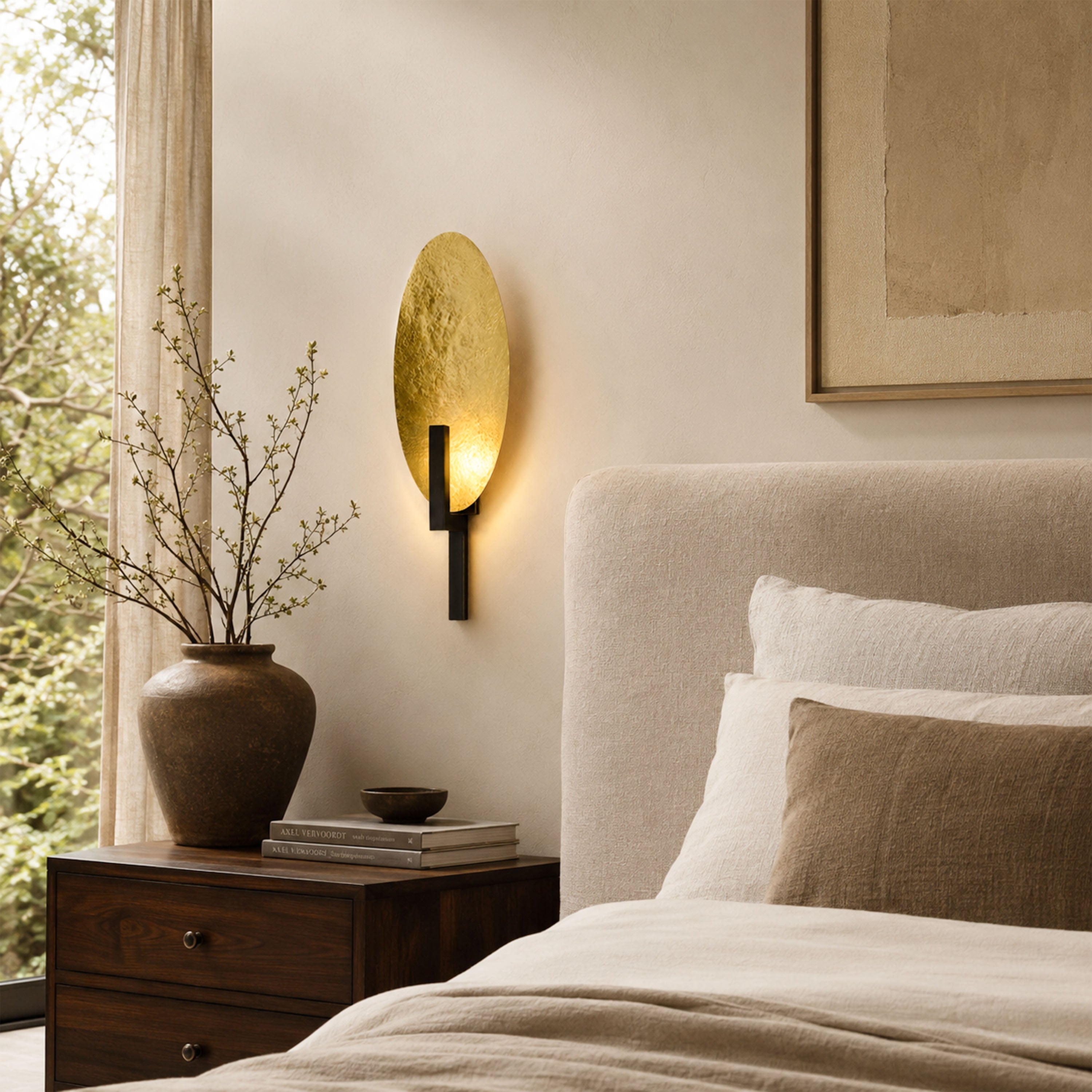 Solveta Metal Hammered Oval Wall Sconce