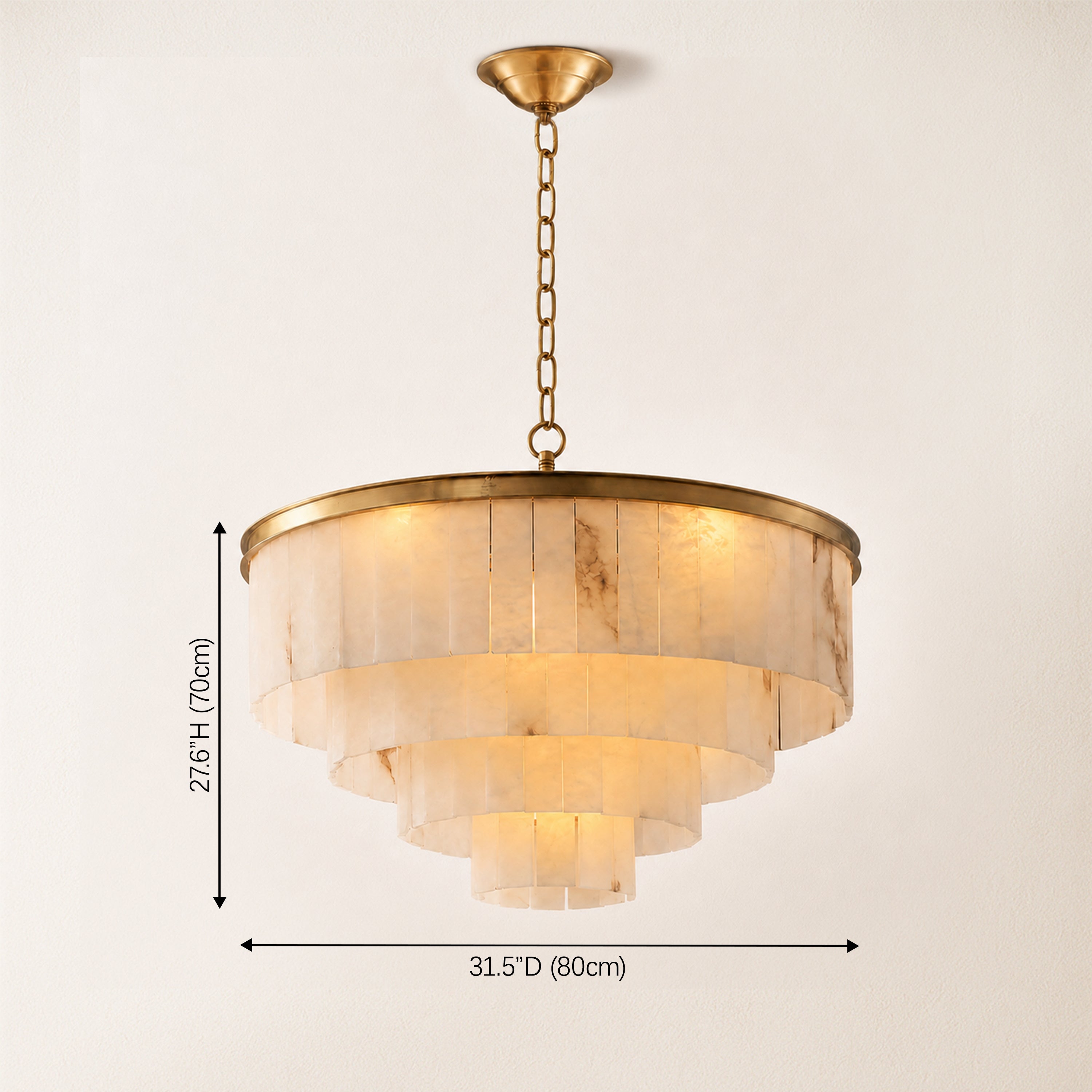Montrava Alabaster Tiered Round Chandelier