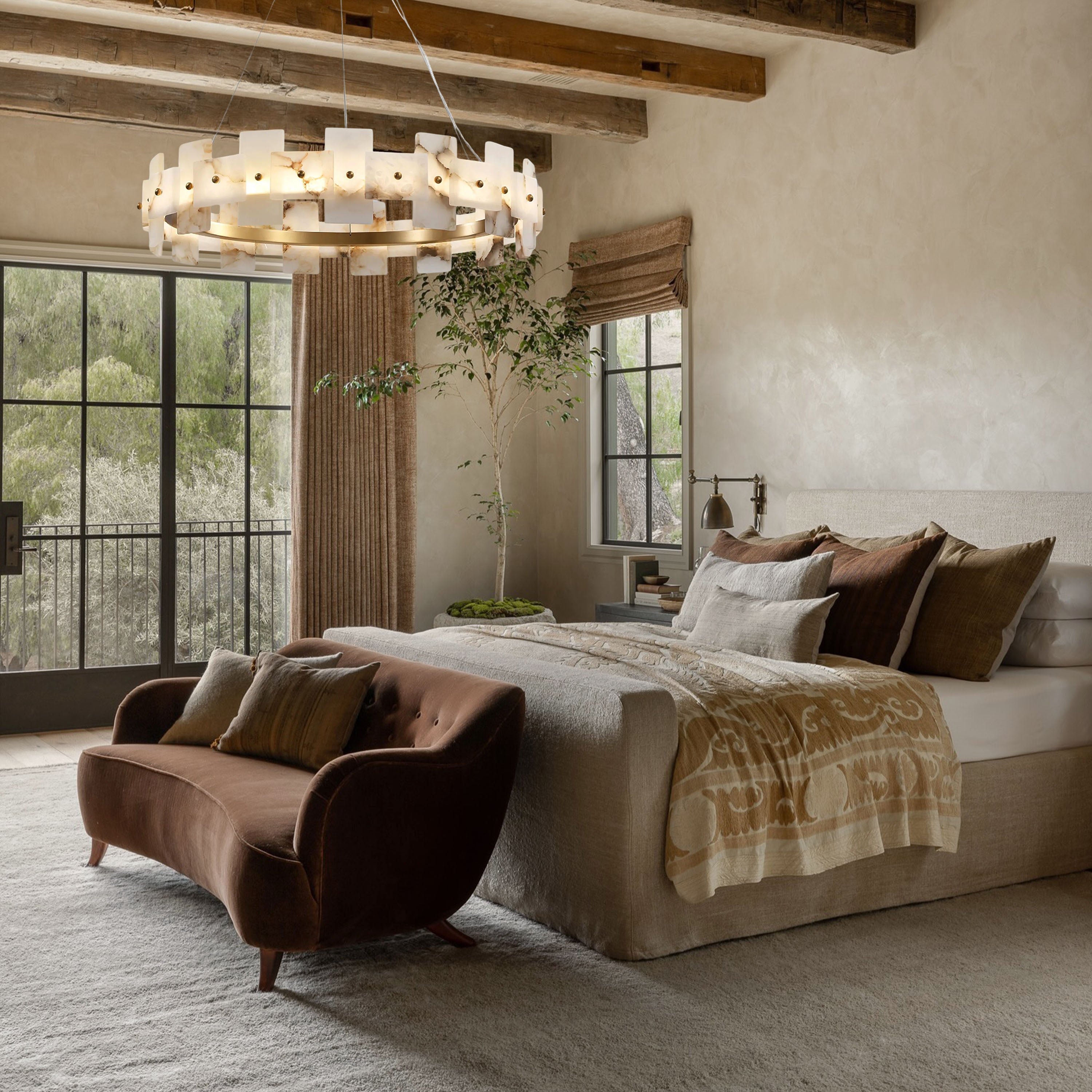 Calia Halo Alabaster Round Chandelier