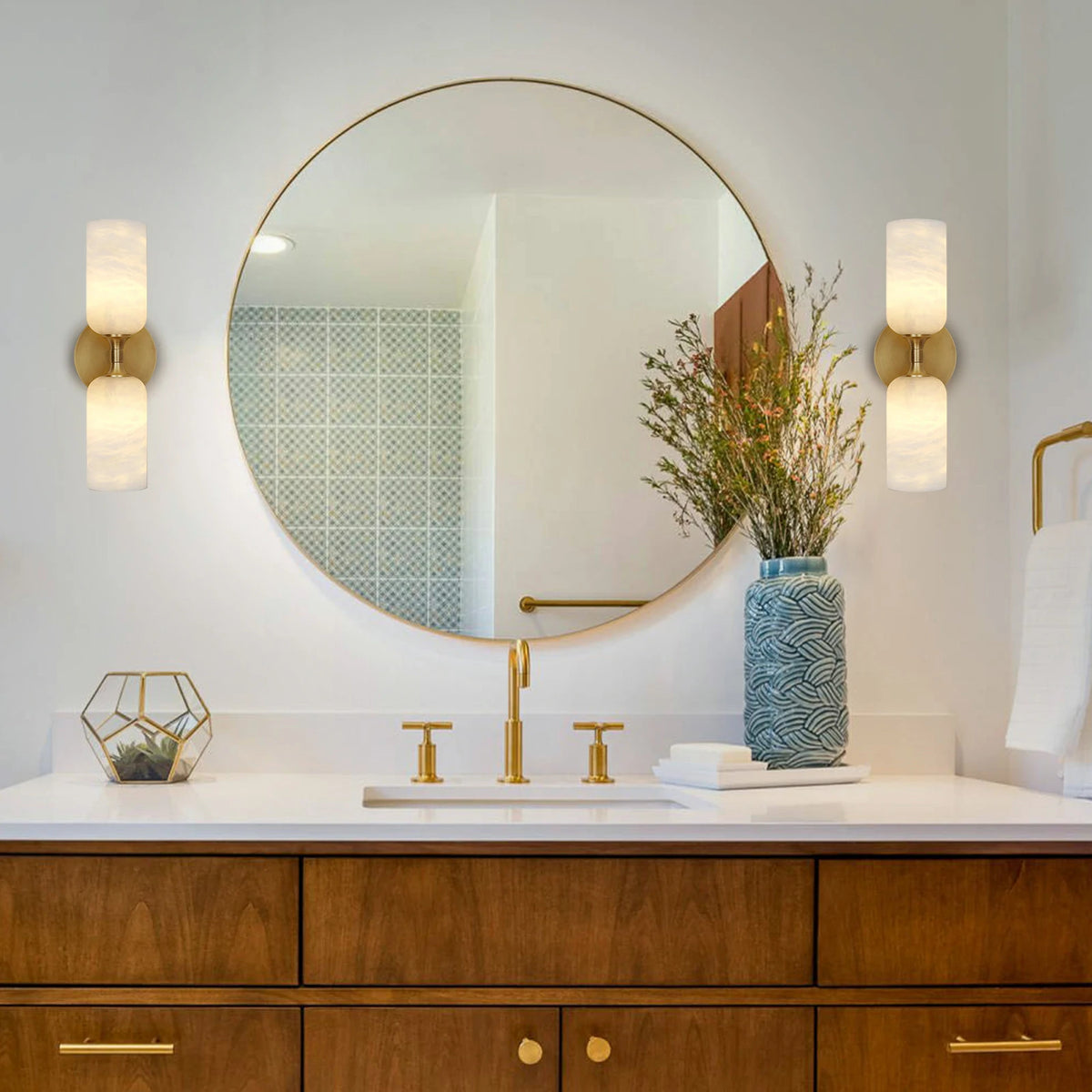 Axis Alabaster Wall Sconce 14"H