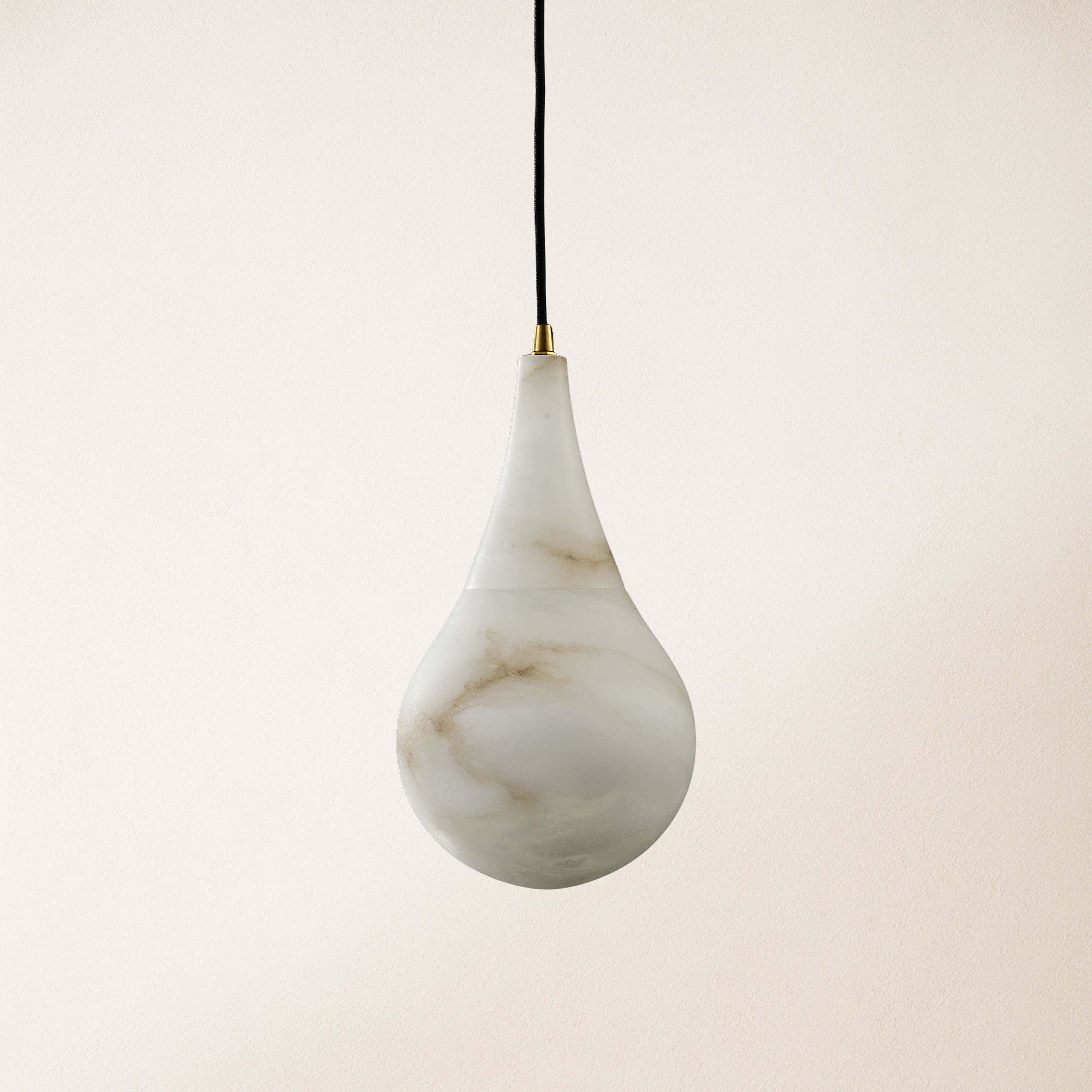 Ares Alabaster Modern Water-Drop Pendant 11cm
