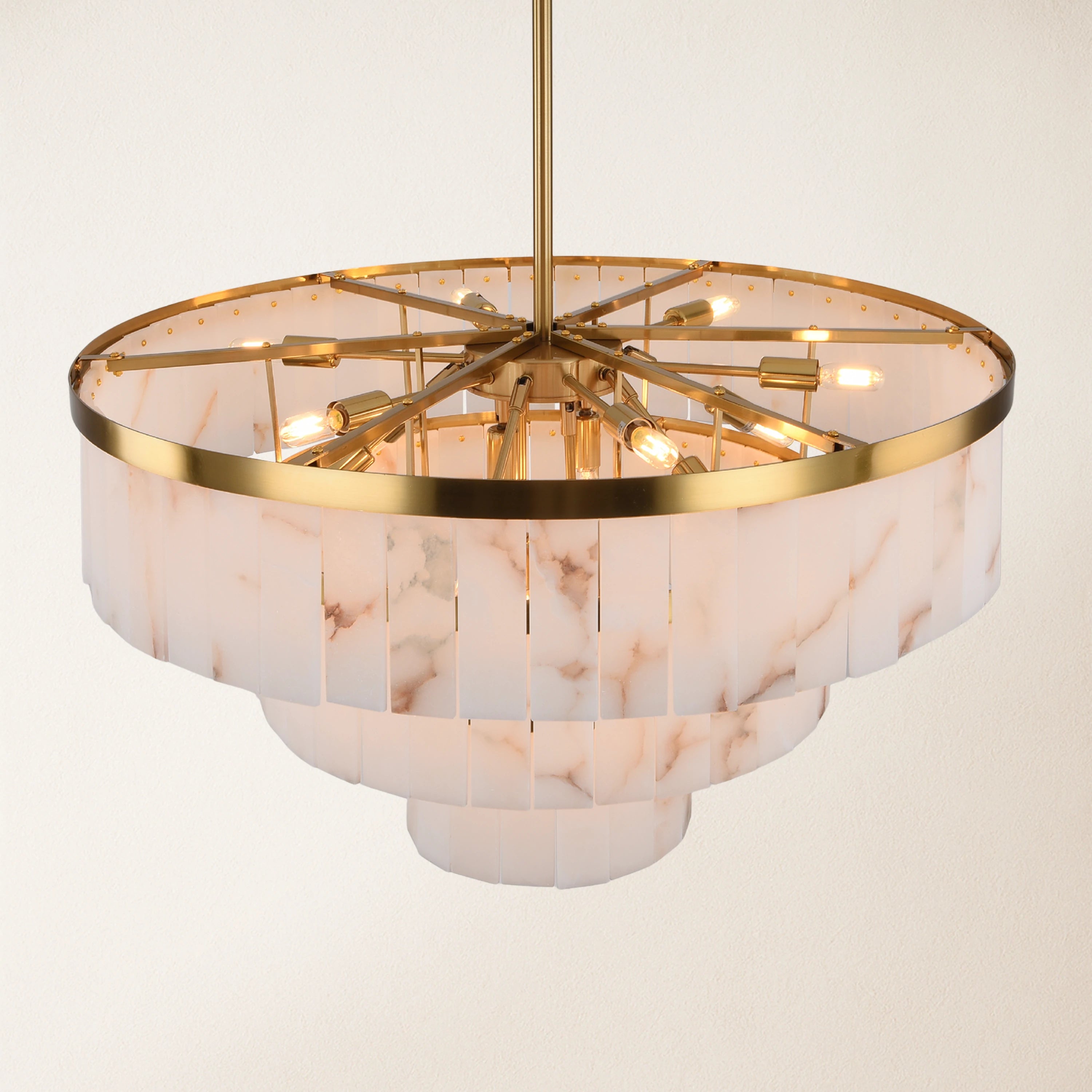 Solmare Alabaster Round Chandelier 86cm