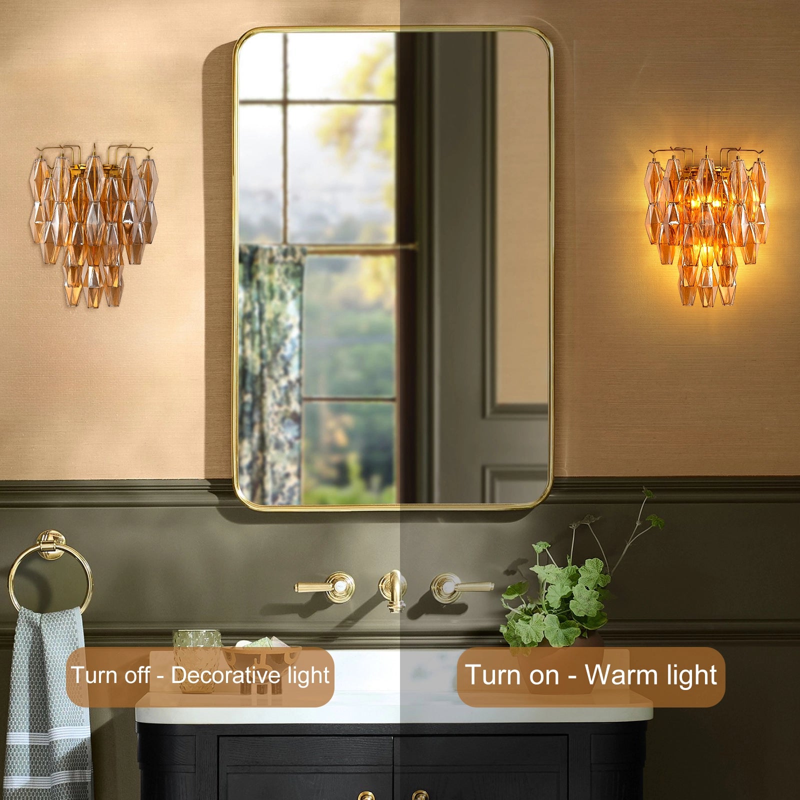 Celestial Drop Glass Wall Sconce 50cm H