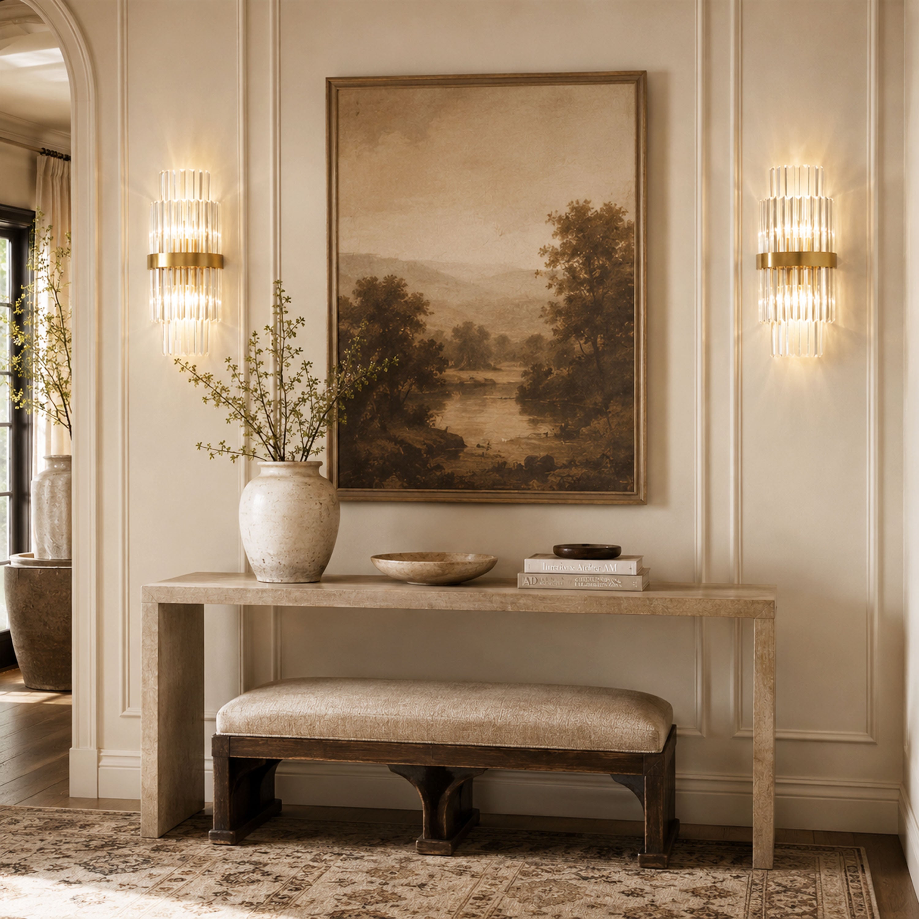 Oryana Crystal Icicle 2-Tier Wall Sconce 7.9"