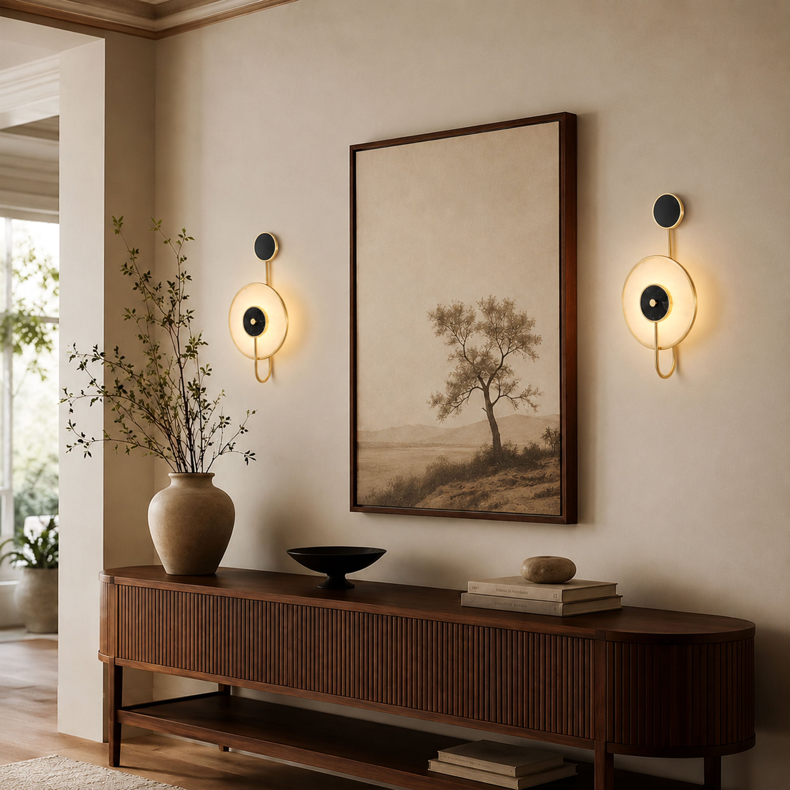 Nyxora Marble Disc Wall Sconce