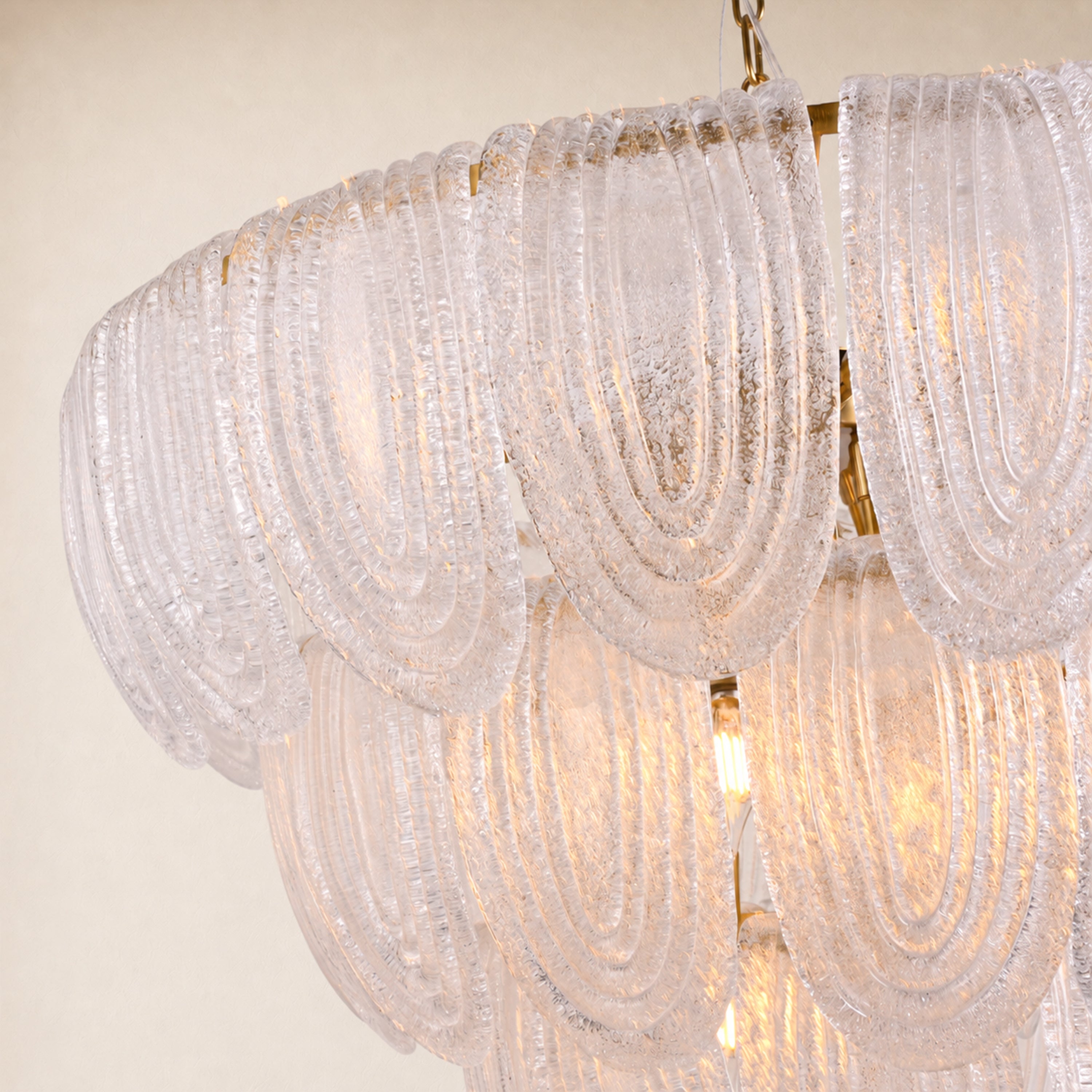 Veloura Textured Glass Loop Cascade Chandelier 25.2"W