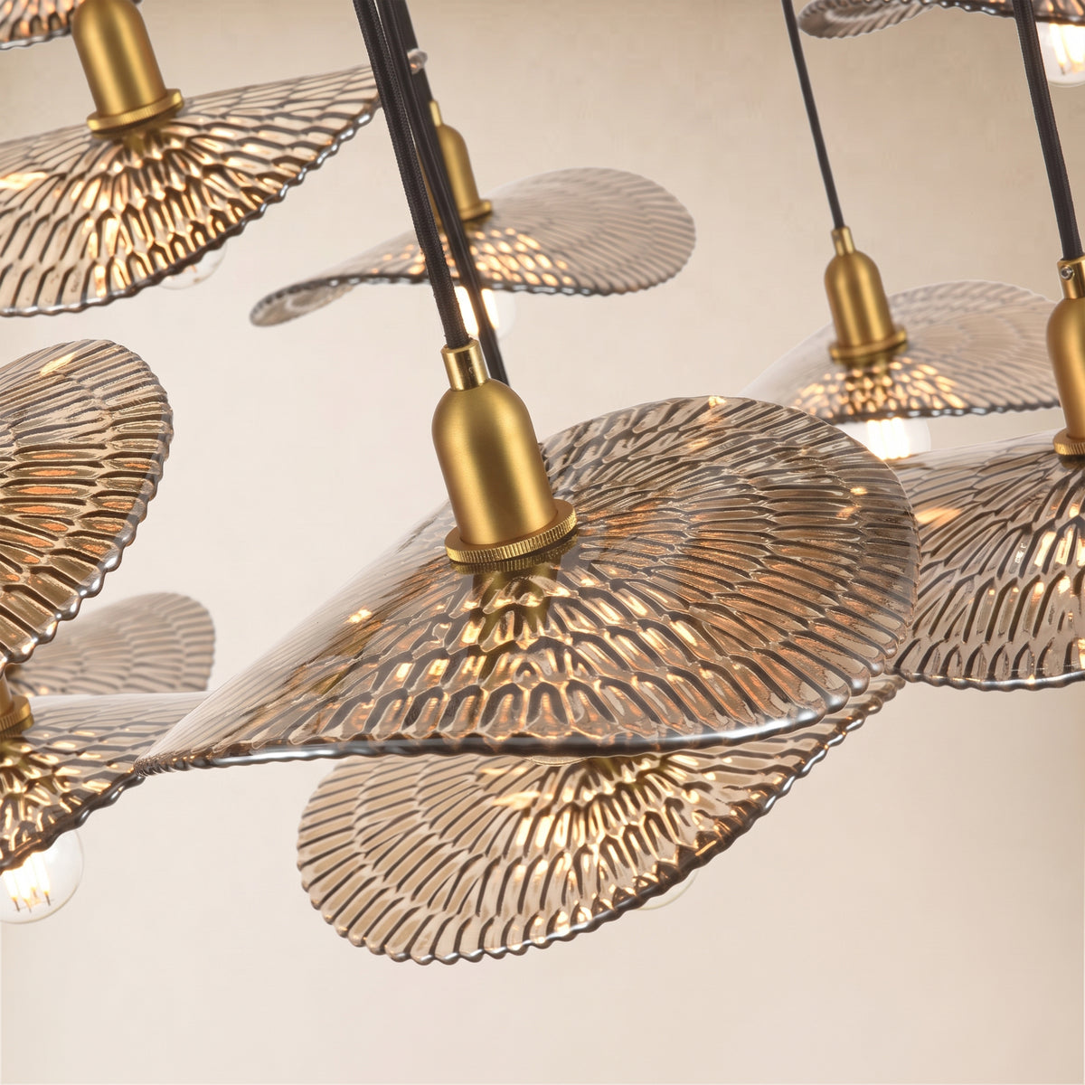 Mirelune Glass Disc Round Chandelier 36"D