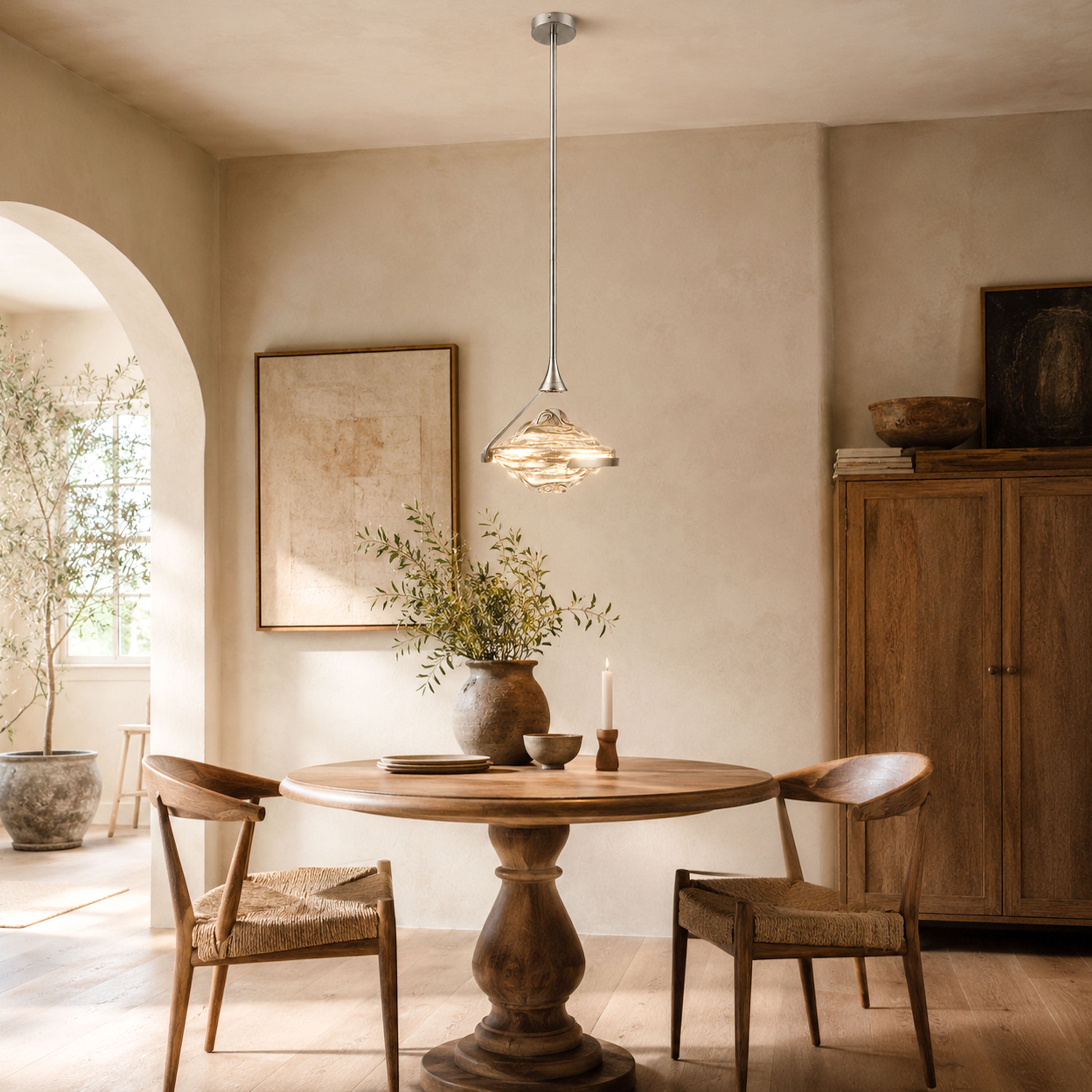 Rivelia Glass Wavy Pendant Light