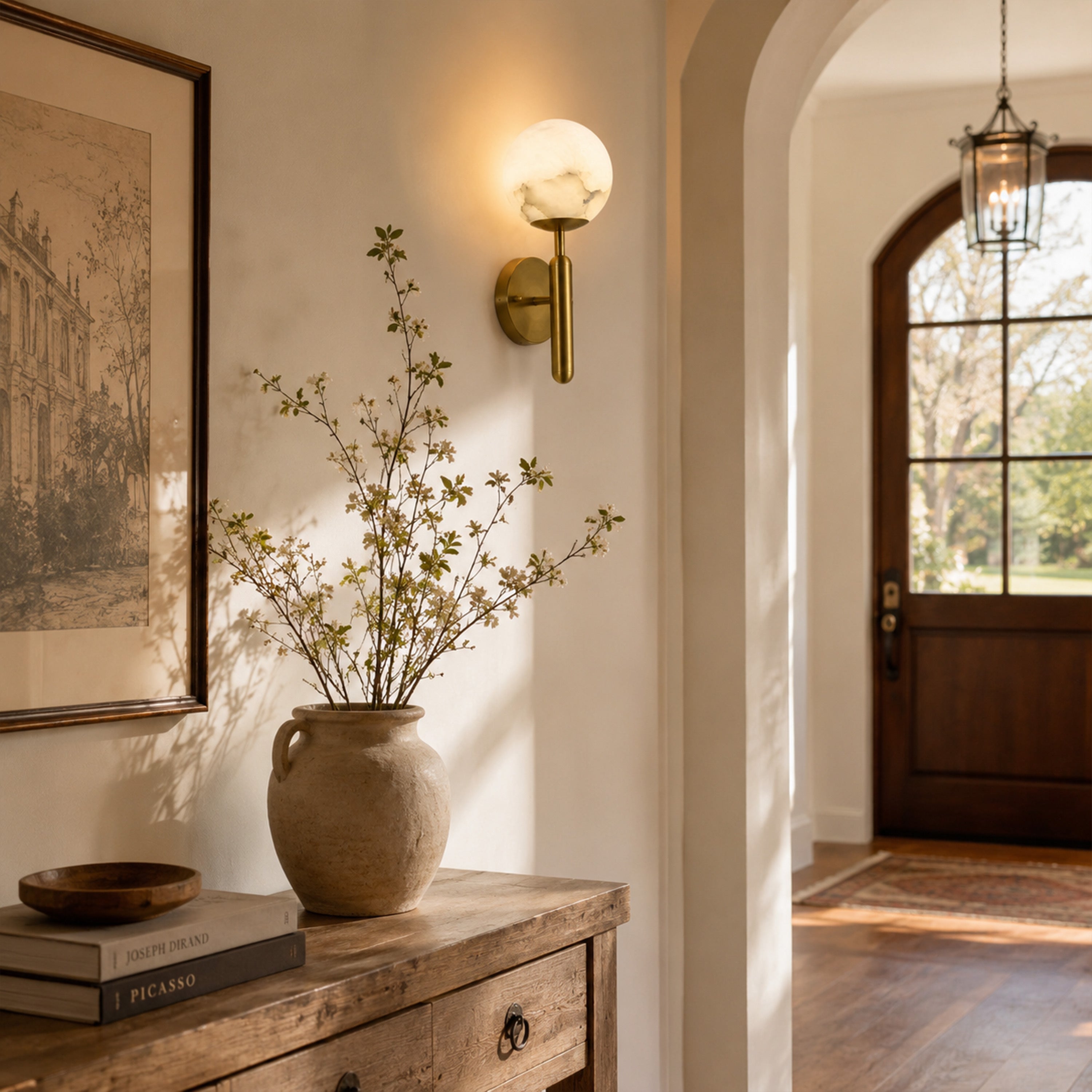 Vellura Alabaster Wall Sconce