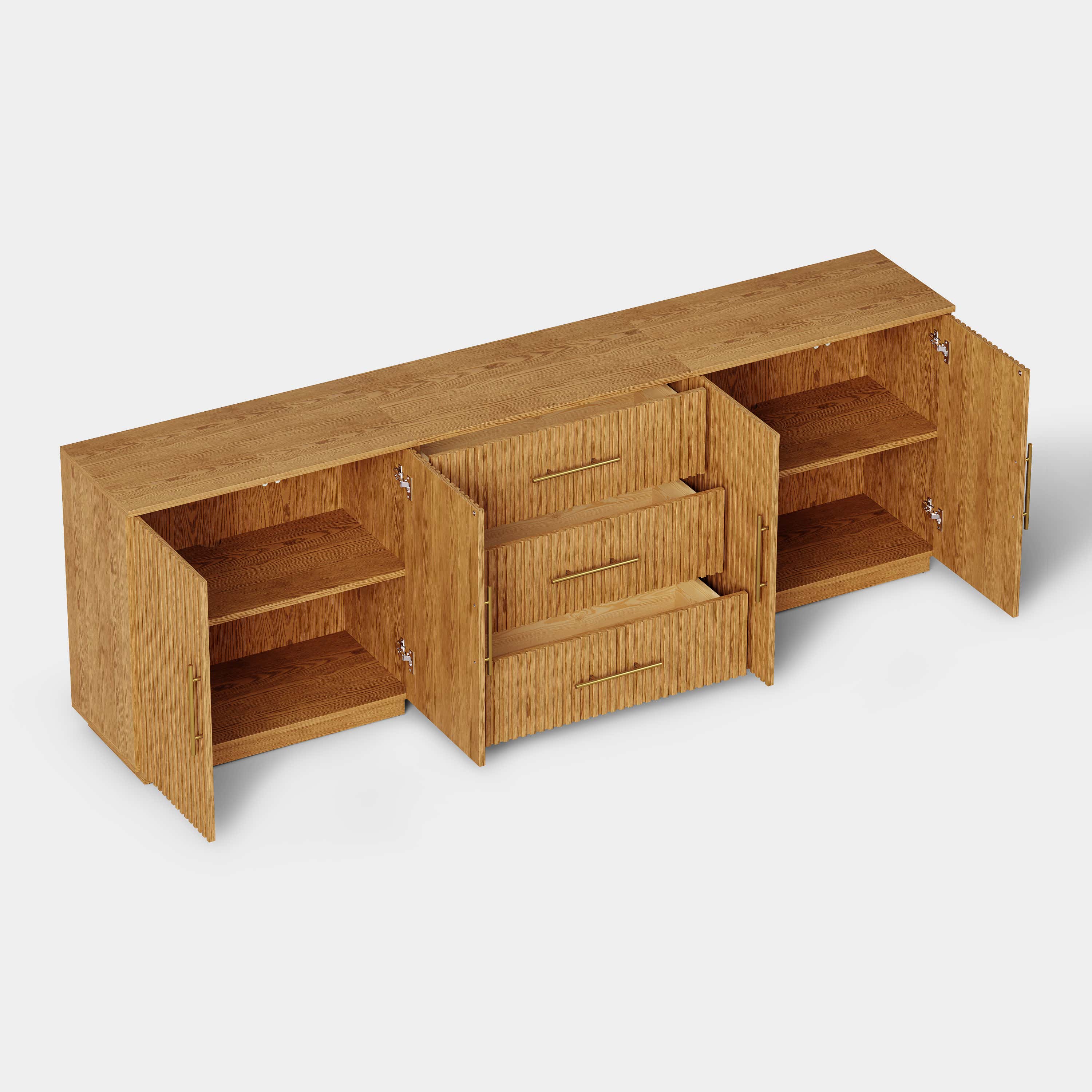 Holt Oak Modular Media Console (Set of 3)