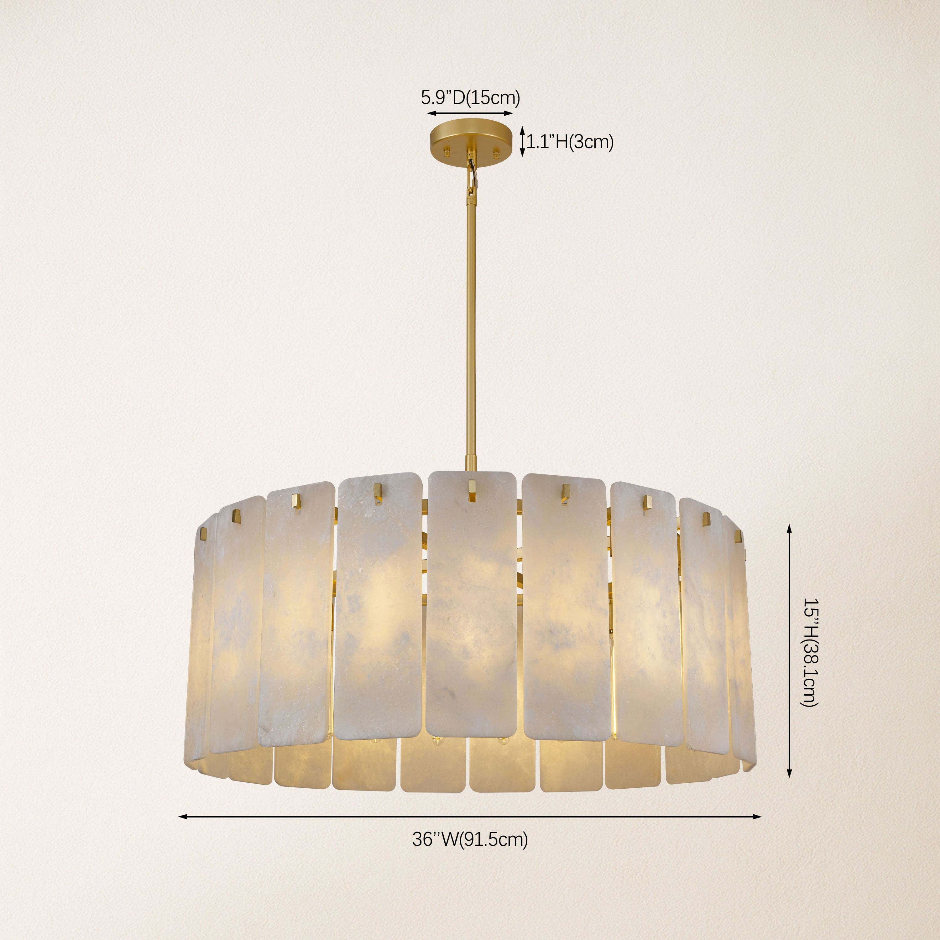 Lunara Alabaster Round Chandelier 91 cm W