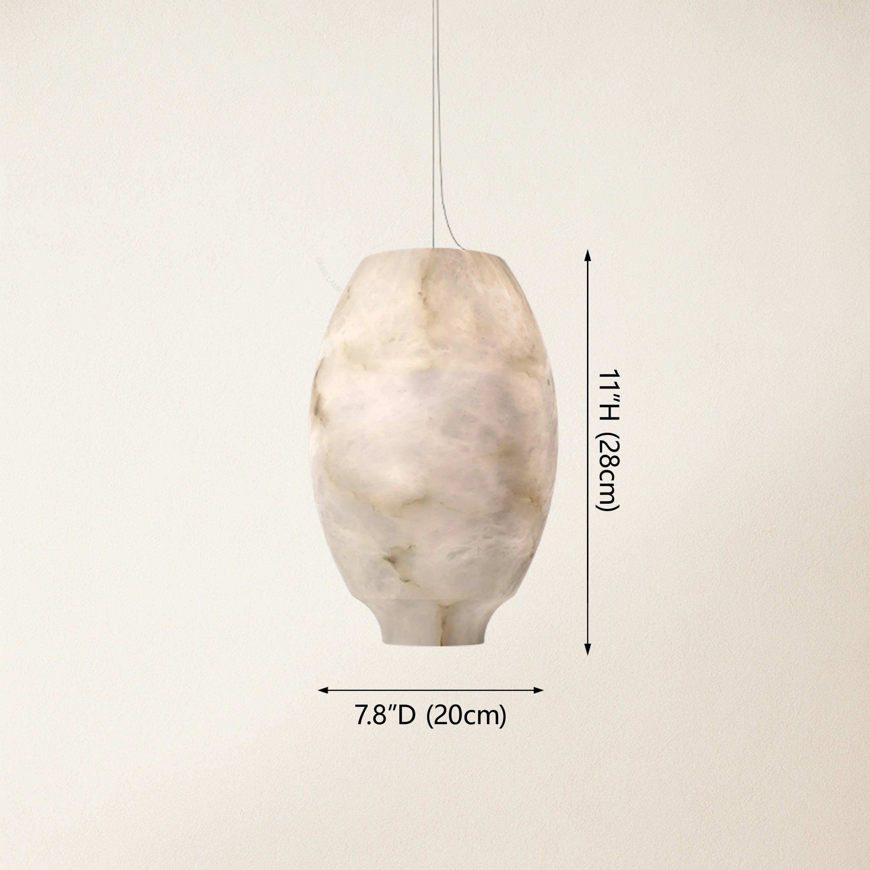 Dadaly Alabaster Lantern Small Art Round Pendant 20cm W