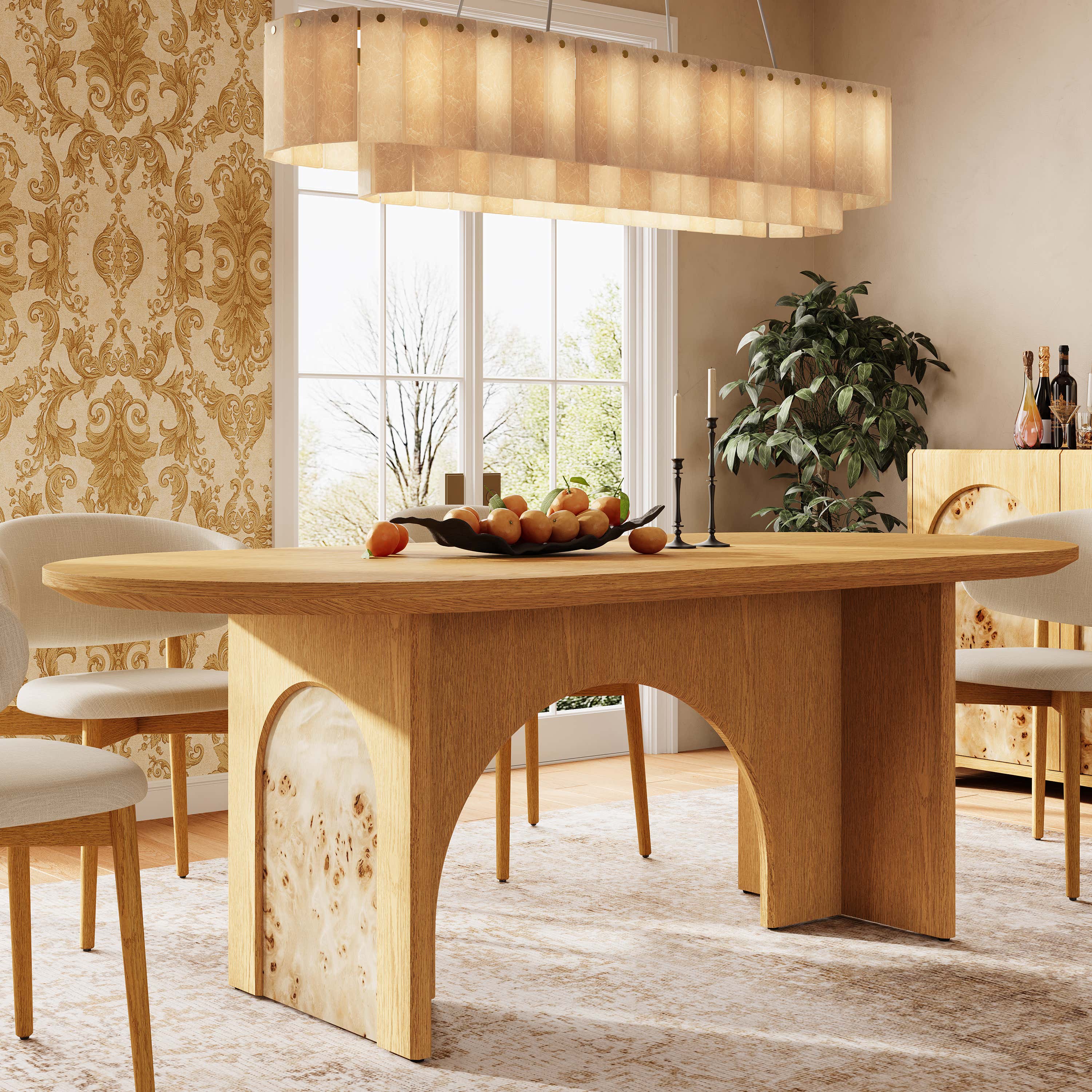 Aurora Oak Dining Table 84"