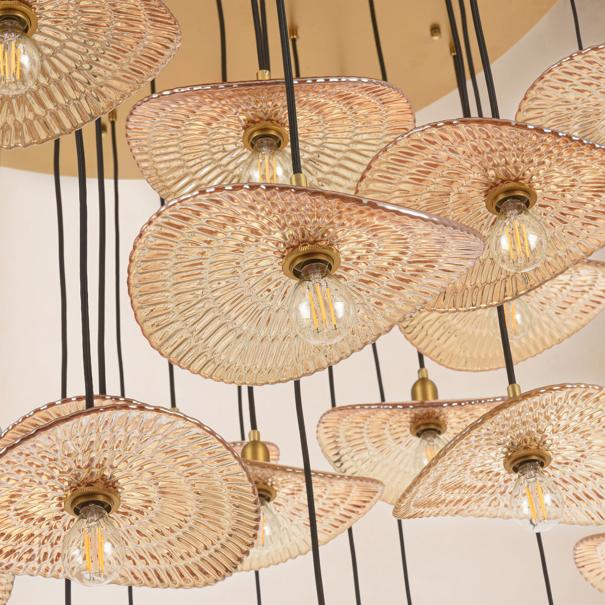 Mirelune Glass Disc Round Chandelier 48"D
