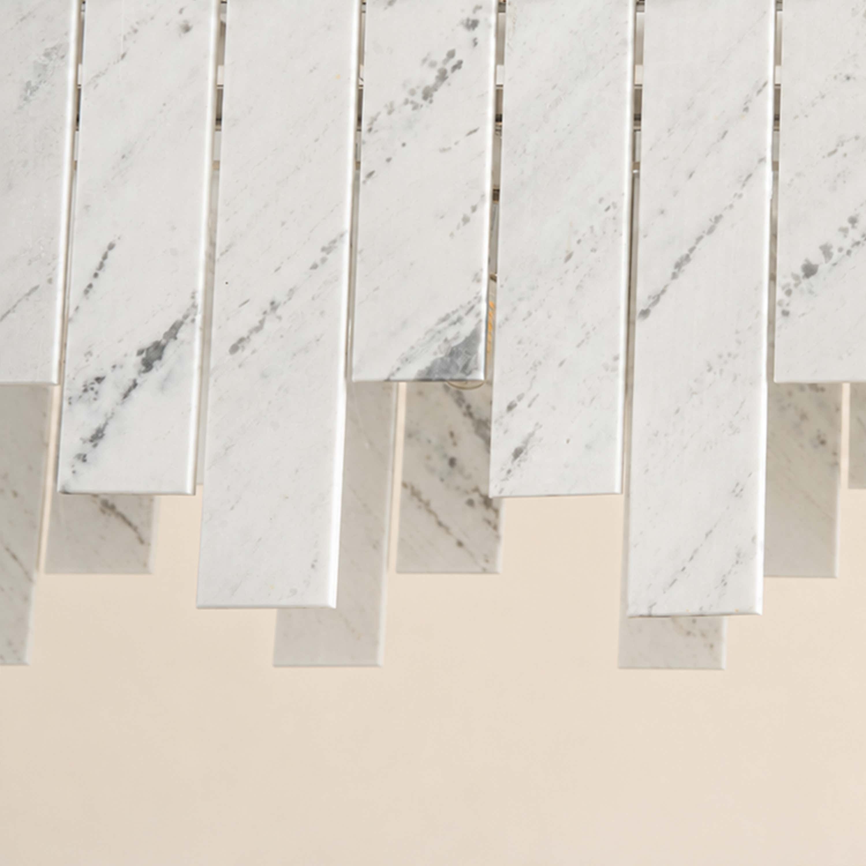 Pietra White Marble Rectangular Chandelier 36" 40"W