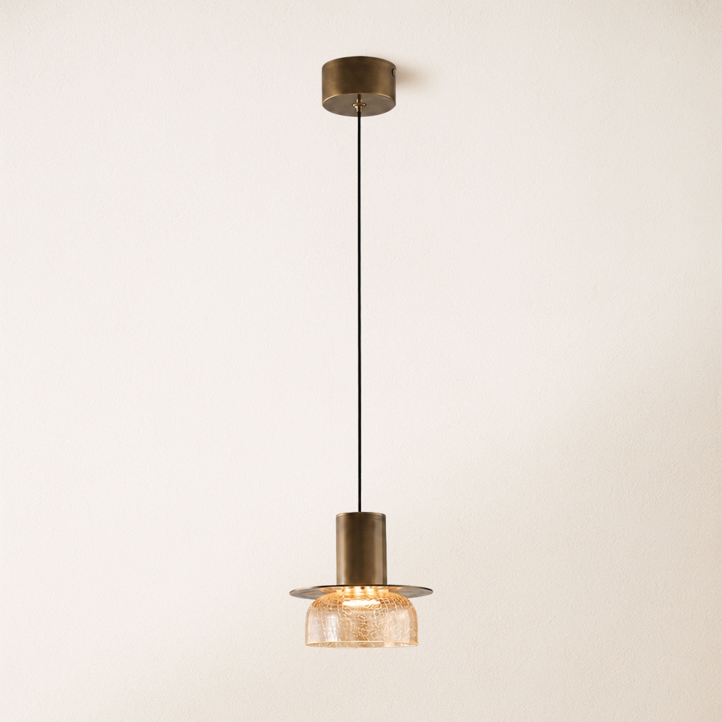 Zendria Crackle Glass Pendant Light