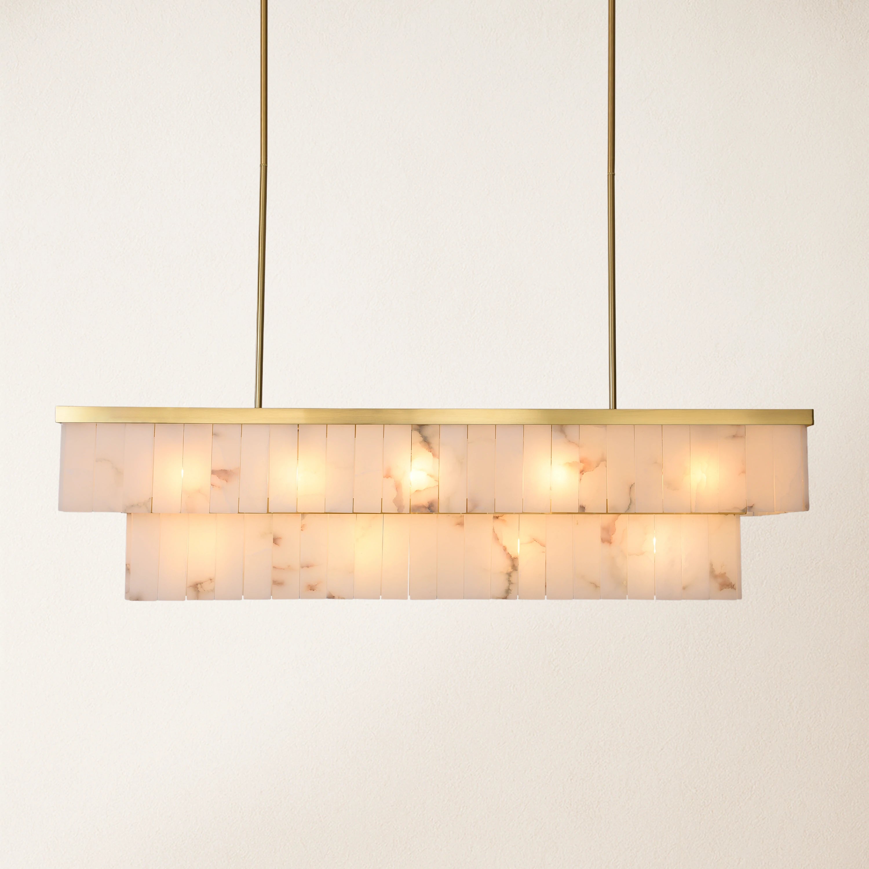 Solmare Alabaster Rectangular Chandelier 138cm