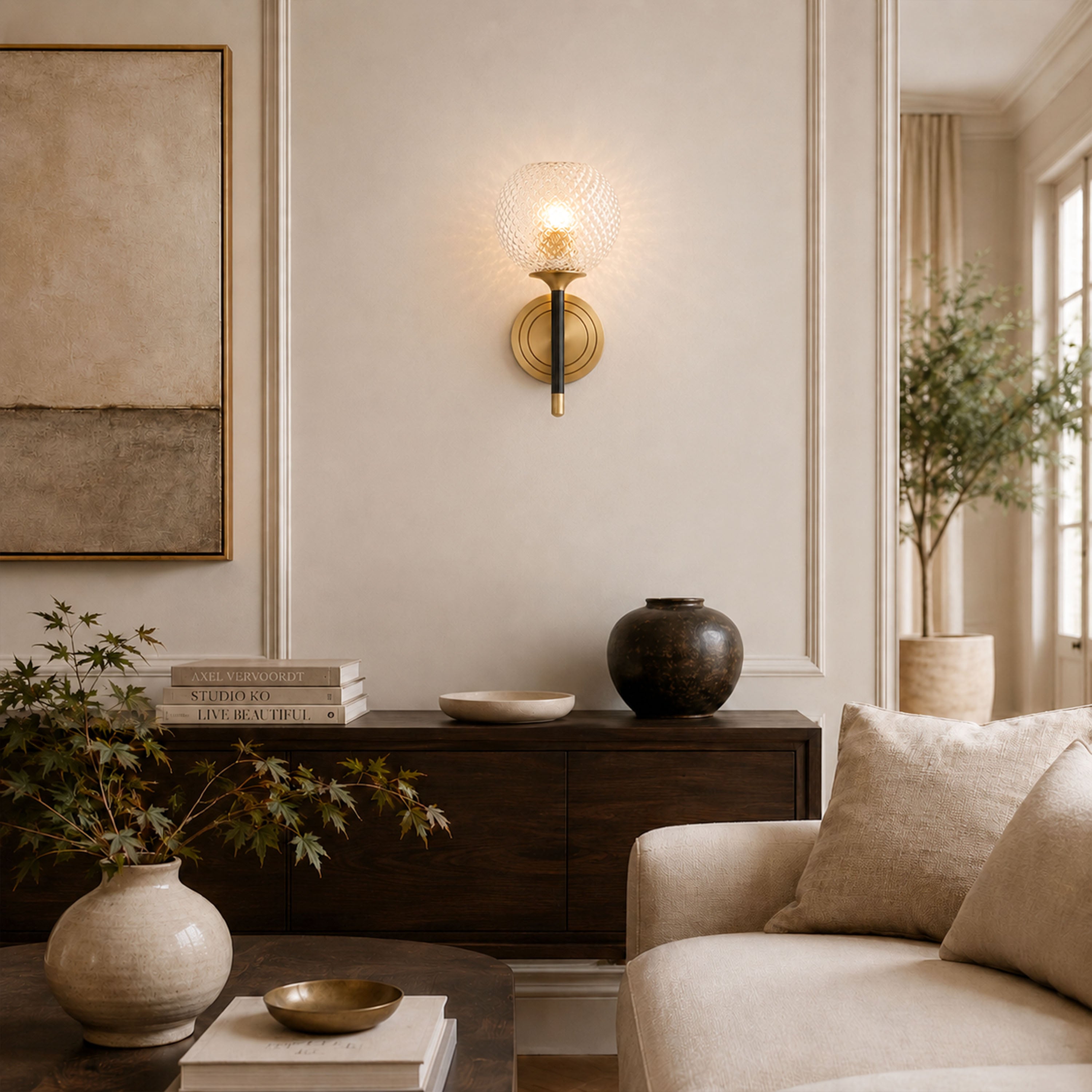 Telara Lattice Glass Wall Sconce
