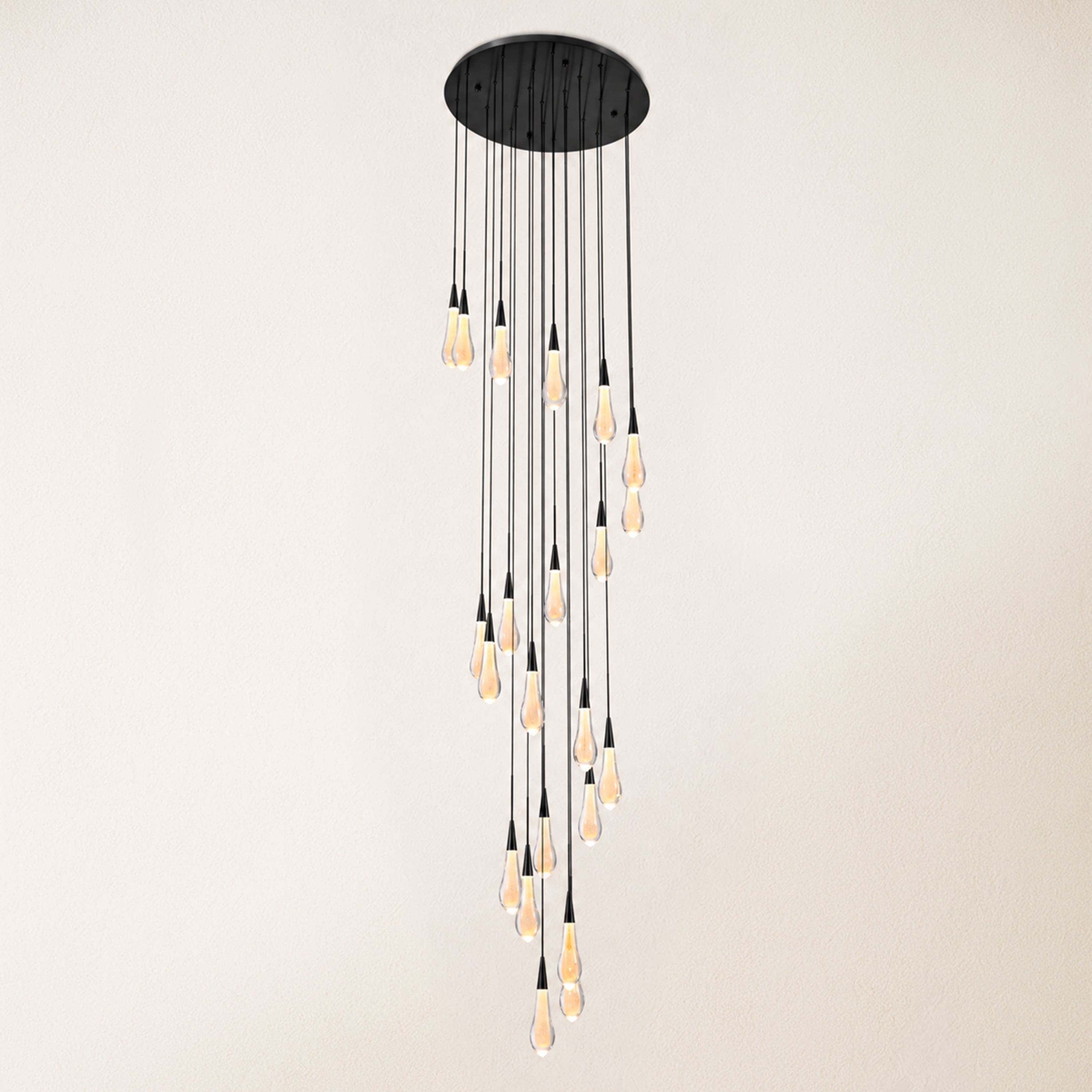 Teardrop Crystal Drop Round Chandelier
