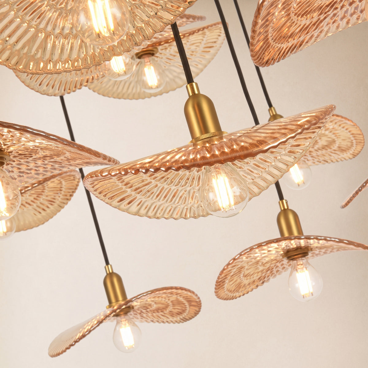 Mirelune Glass Disc Round Chandelier 36"D