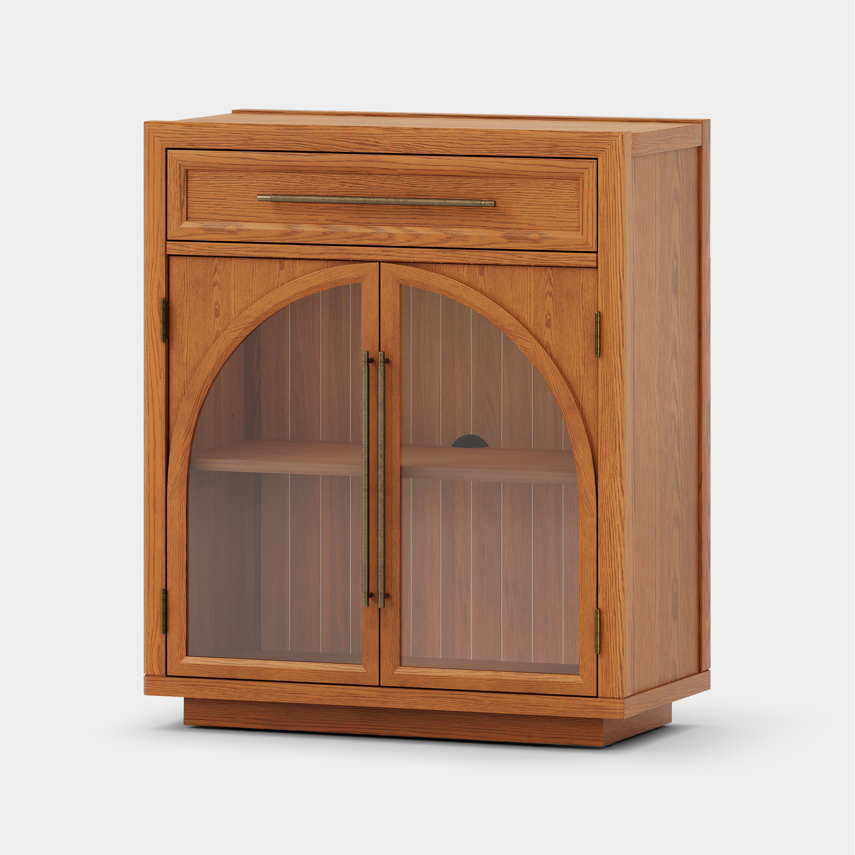 Alvar Arched 32" Oak Storage Cabinet with Drawers