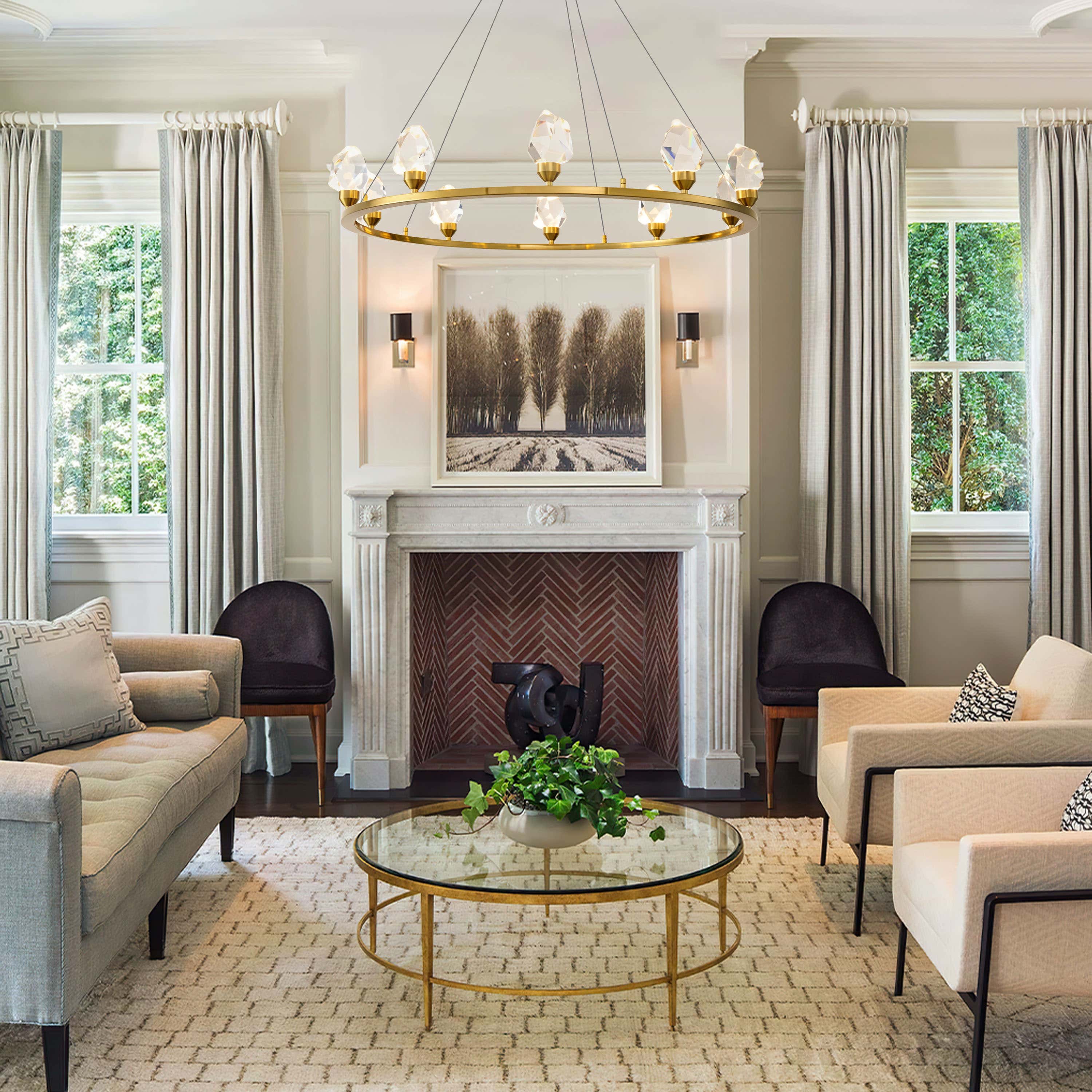 Aurelium Halo Crystal Round Chandelier