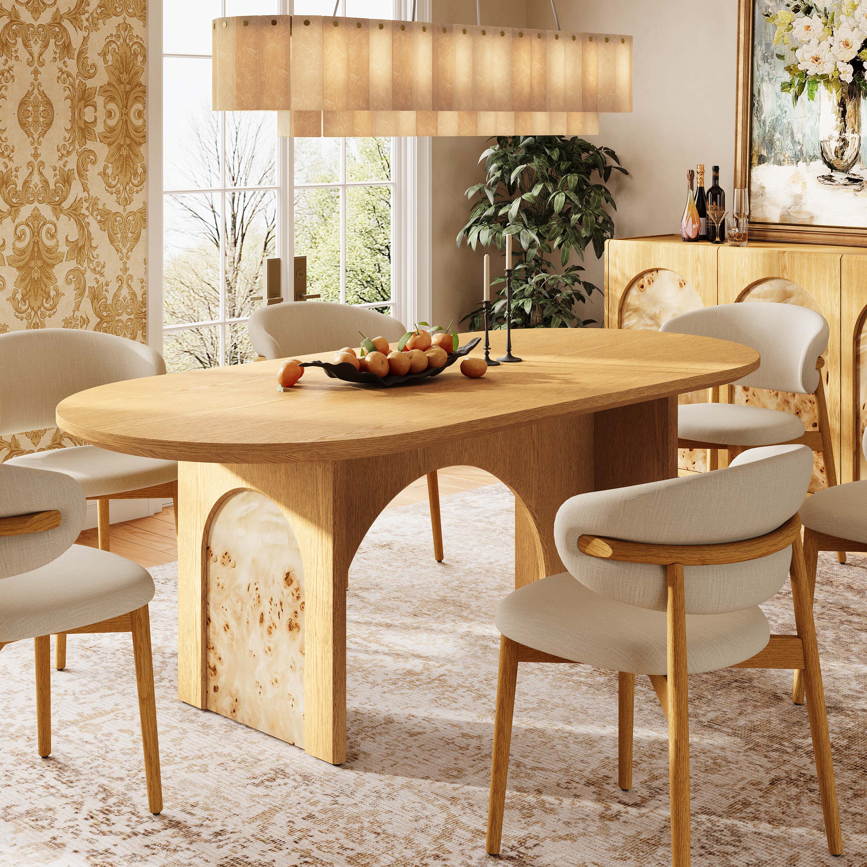 Aurora Oak Dining Table 84"