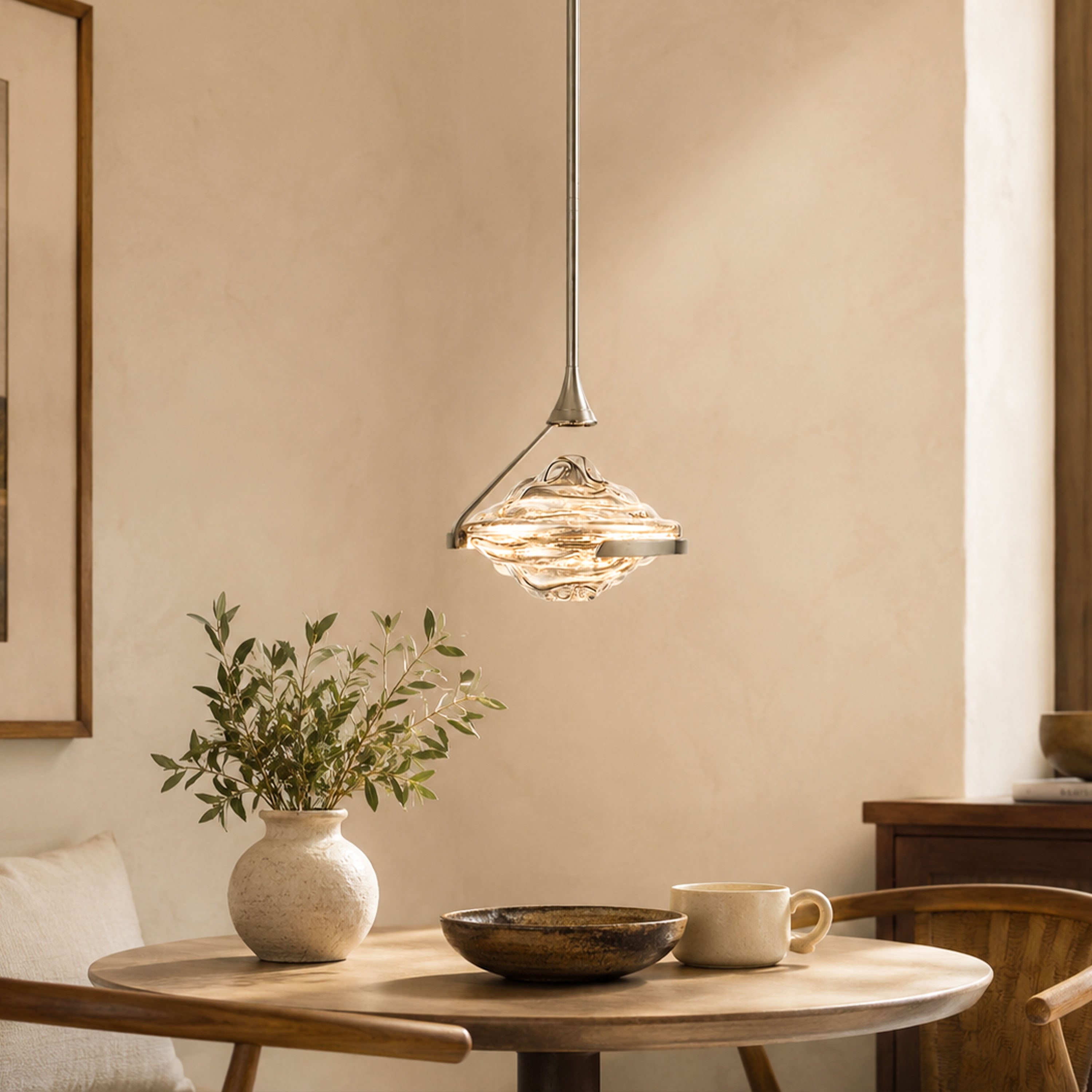 Rivelia Glass Wavy Pendant Light