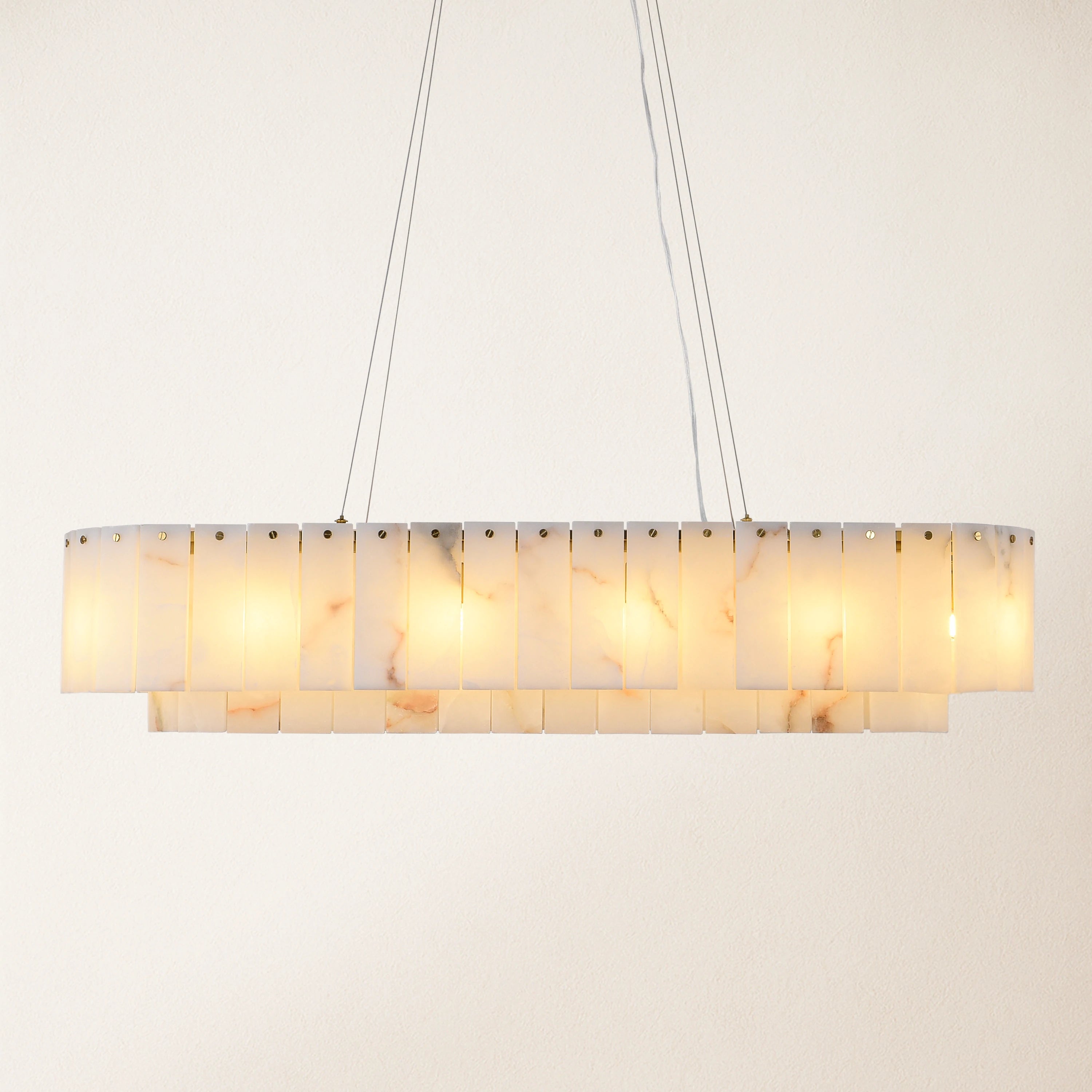 Sawyer Alabaster Rectangle Chandelier 102cm L