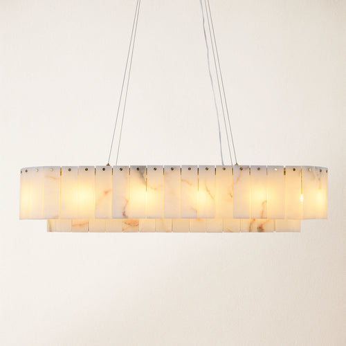 Sawyer Alabaster Rectangle Chandelier 102cm L